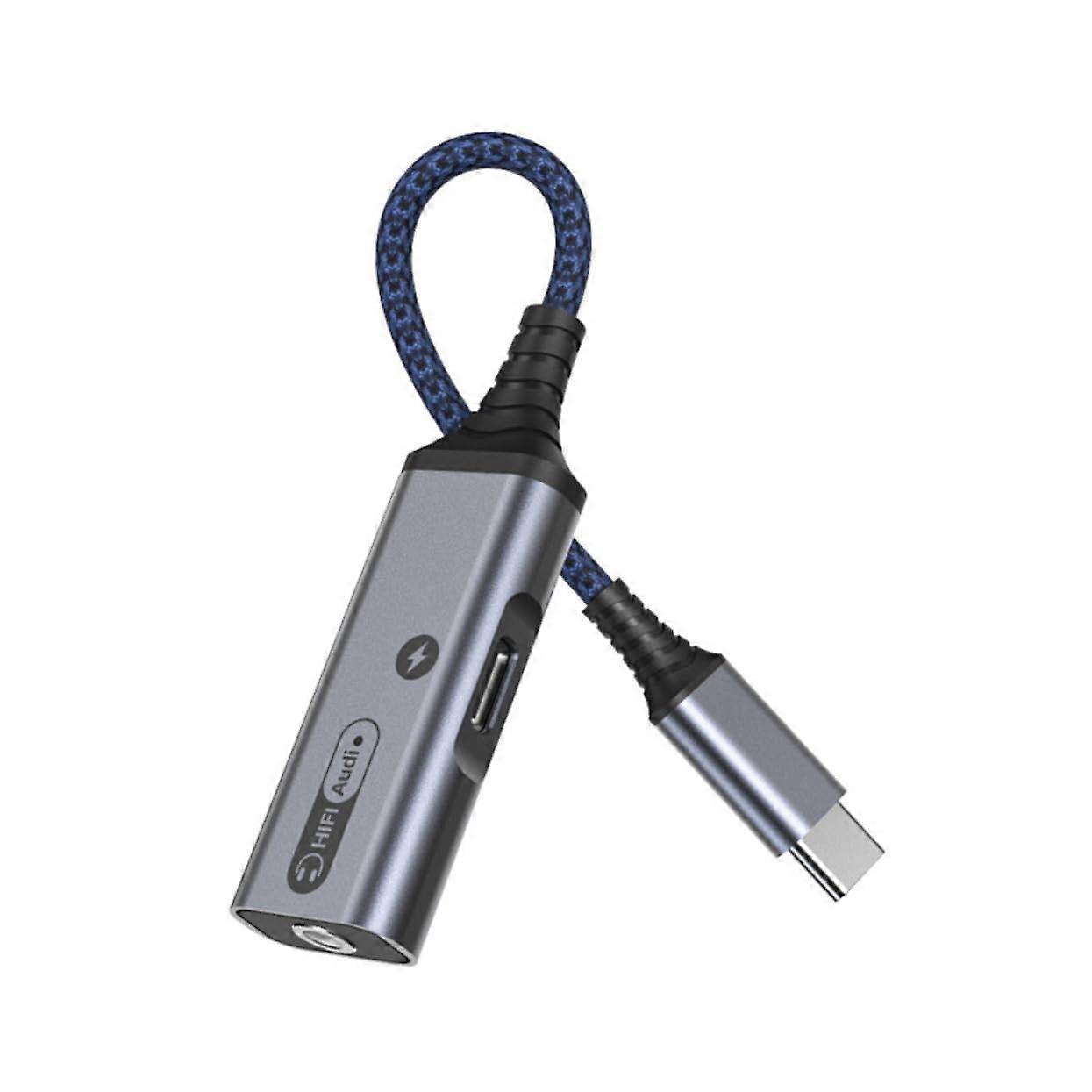 USB TypeC To Headphone Jack Converter Fast Charge Music Playback 3.5mm Audio Compatible With Smartphones And Laptops