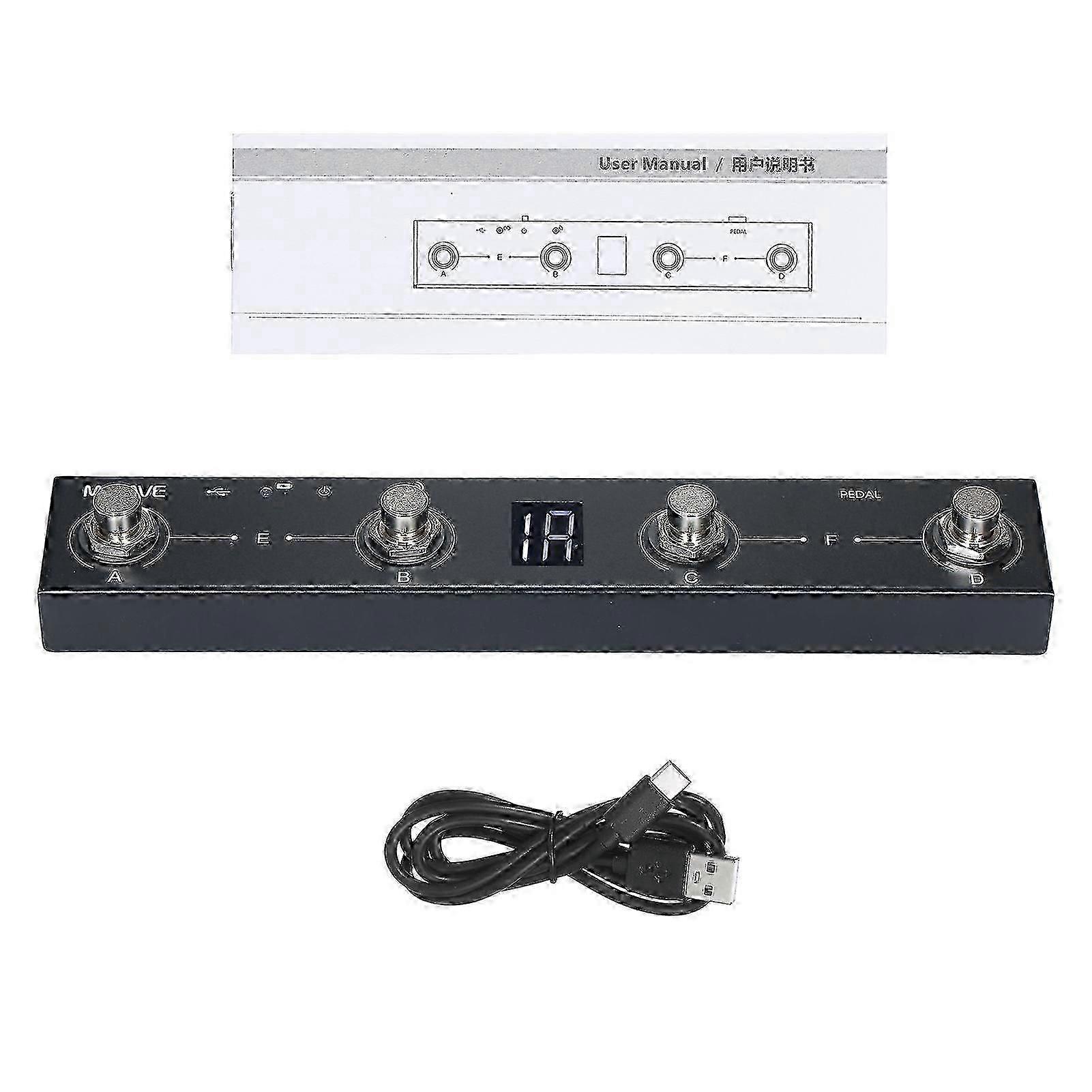 M-VAVE Chocolate BT Wireless MIDI Controller Wiederaufladbarer 4 Tasten Tragbarer MIDI-Fußcontroller Pedal APP-Steuerung