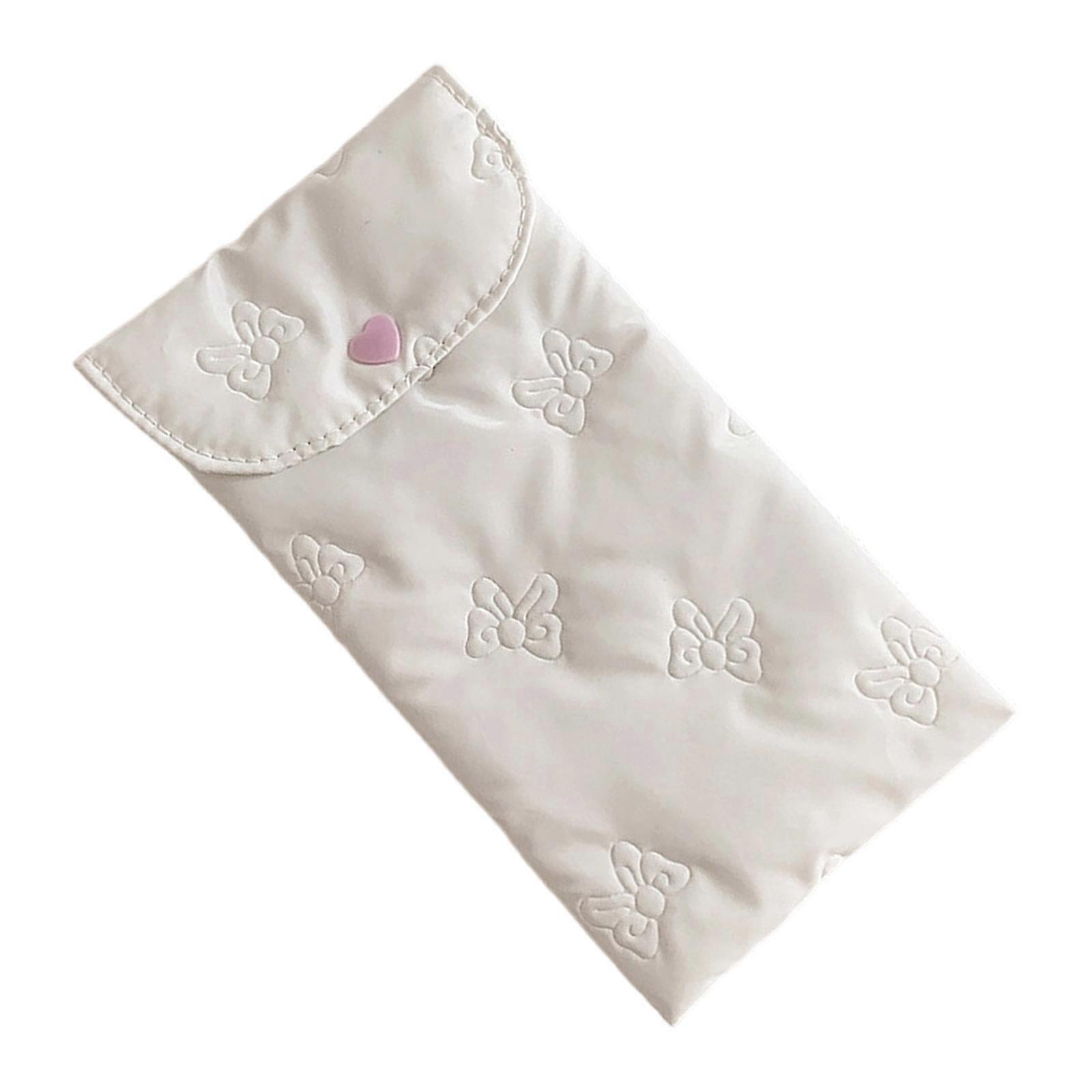 Textured Butterfly Bowknot Pattern   Organizers Polyester Construction Extra Large Capacity School Essential  White