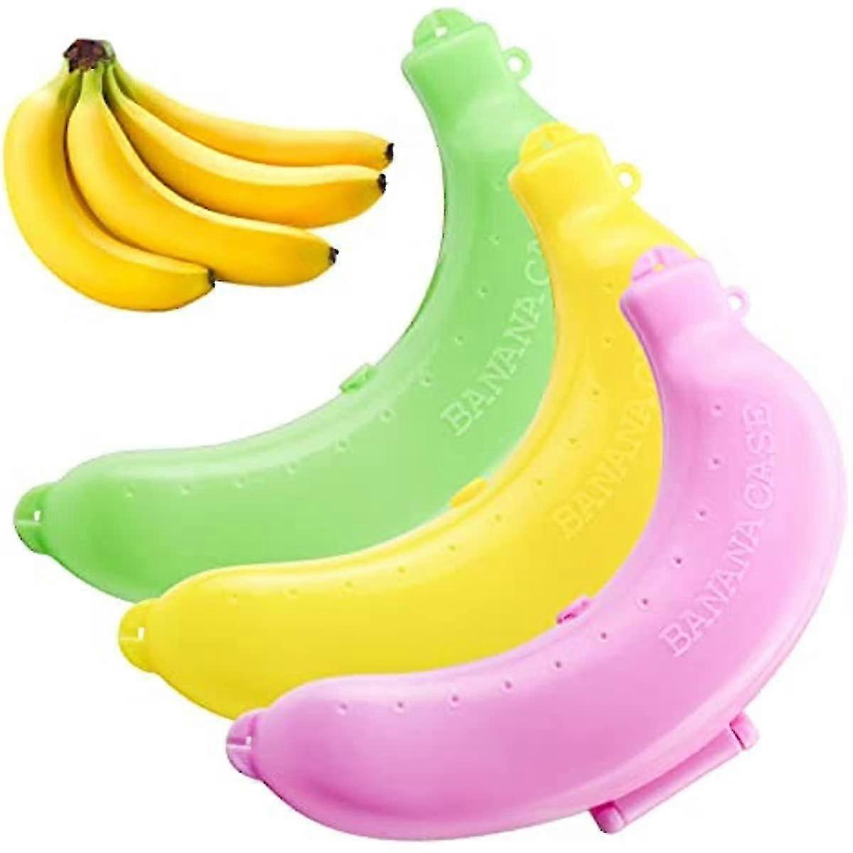 3 Pcs Banana Case Interesting Banana Protector Storage Box Reusable Banana Guard Case Banana Storage Container Big Banana Saver For Outdoor Travel Fru