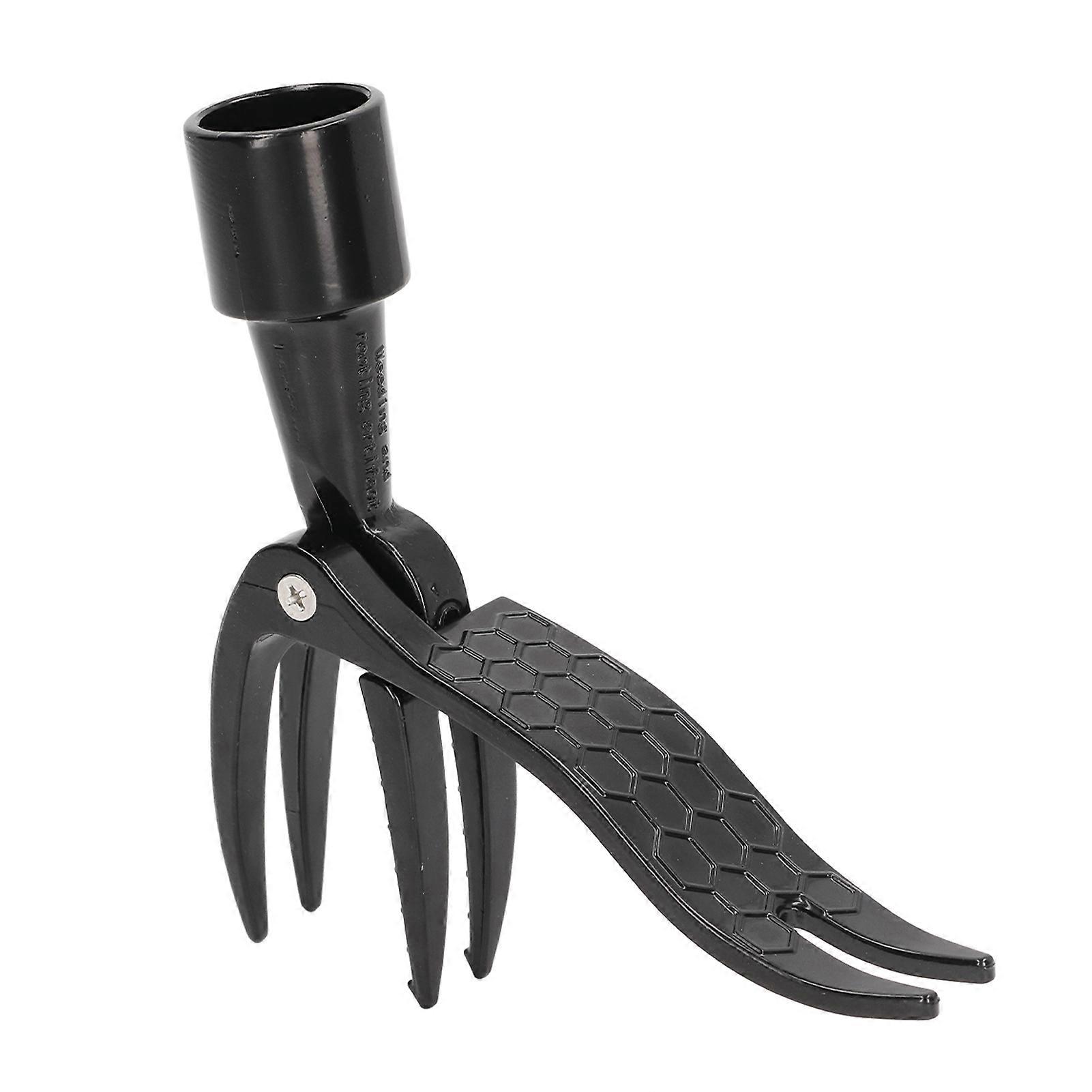 Stand Up Weed Puller Portable Aluminum Alloy Weed Picker 4 Claw Non Slip Weeding Head Tool