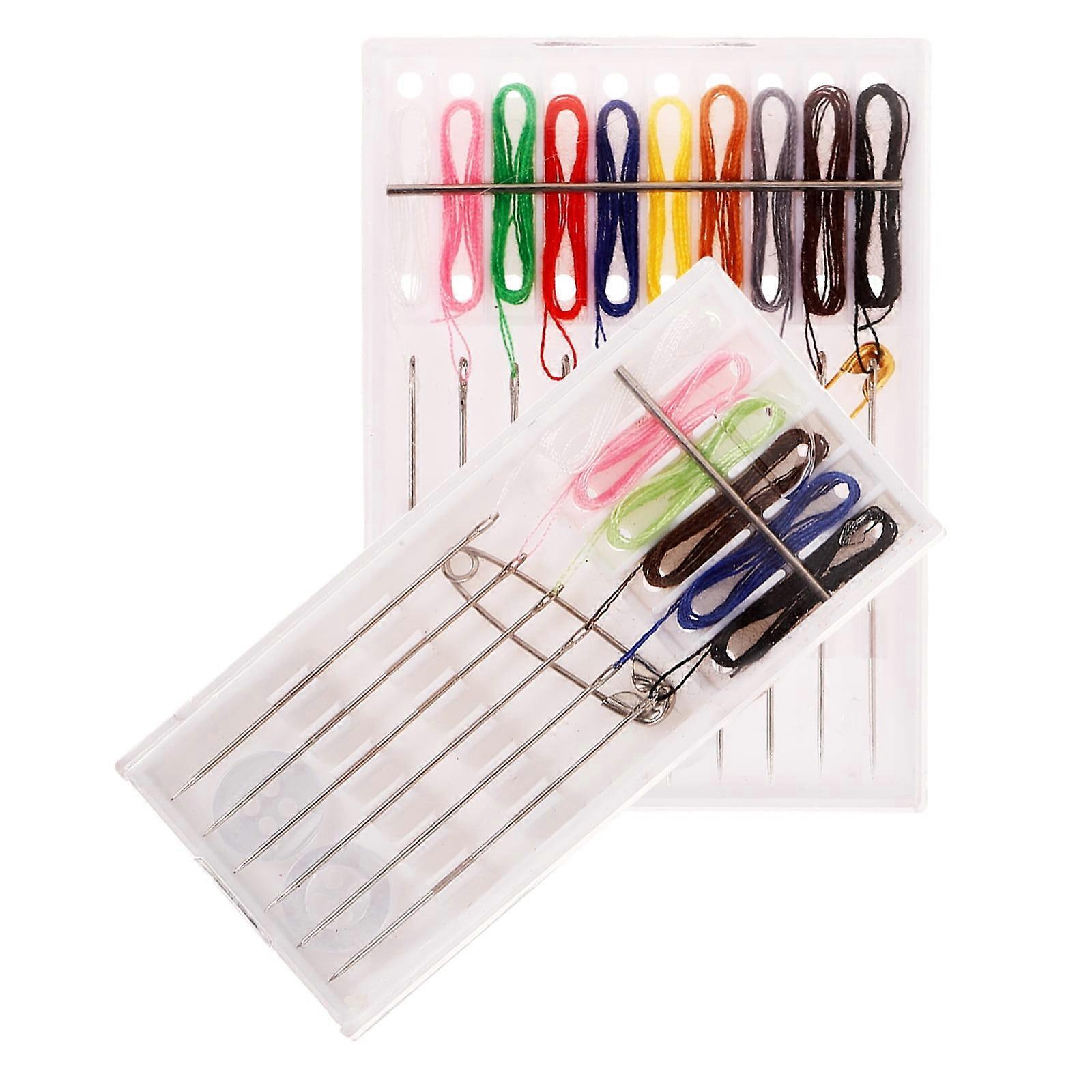2 Sets Embroidery Kit Sewing Thread for Household Portable Needlework Tools Consumables