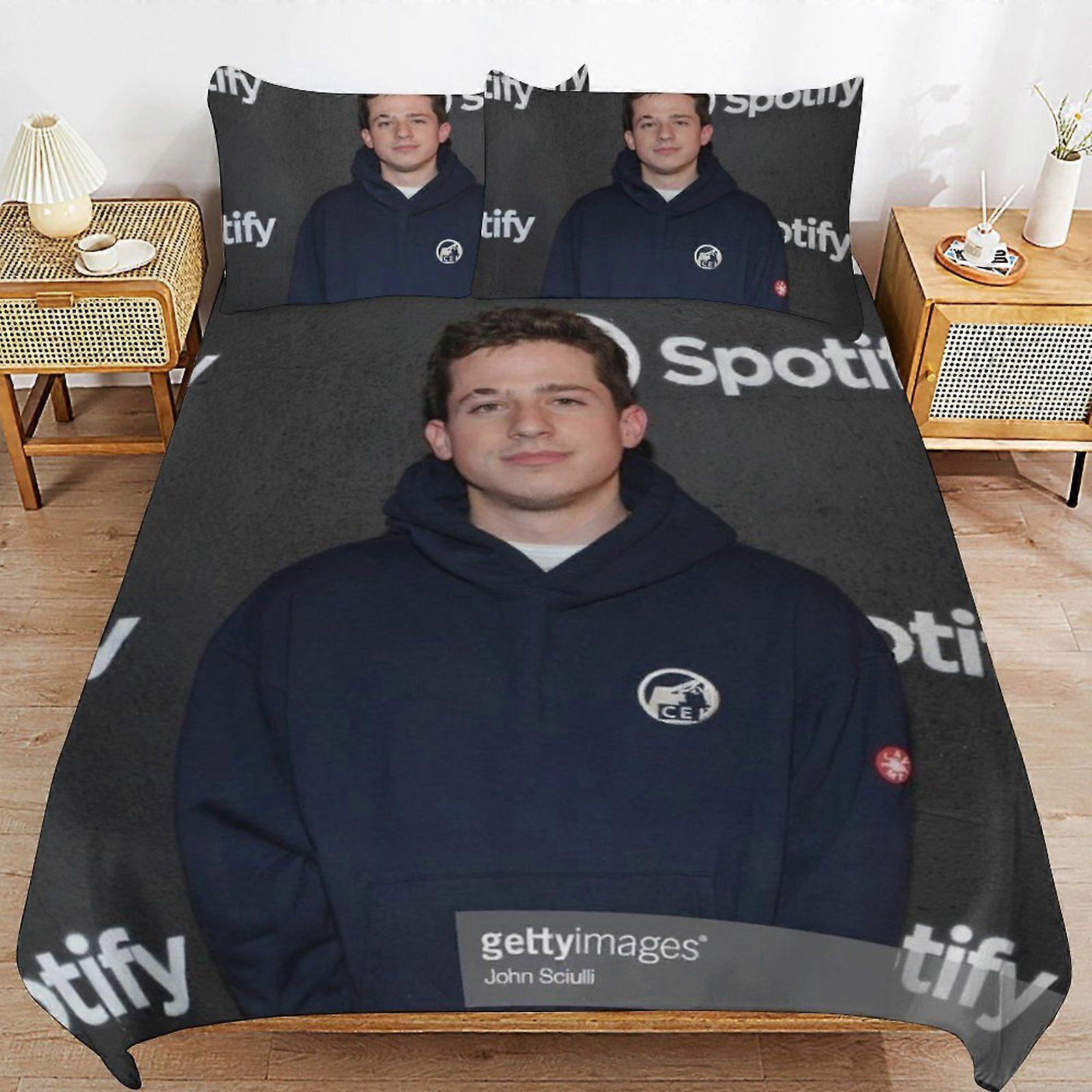 u579 Charlie Puth Soft and Durable Hypoallergenic Sleep Upgrade Zipper Closure Duvet Cover Sets for Relaxation n579