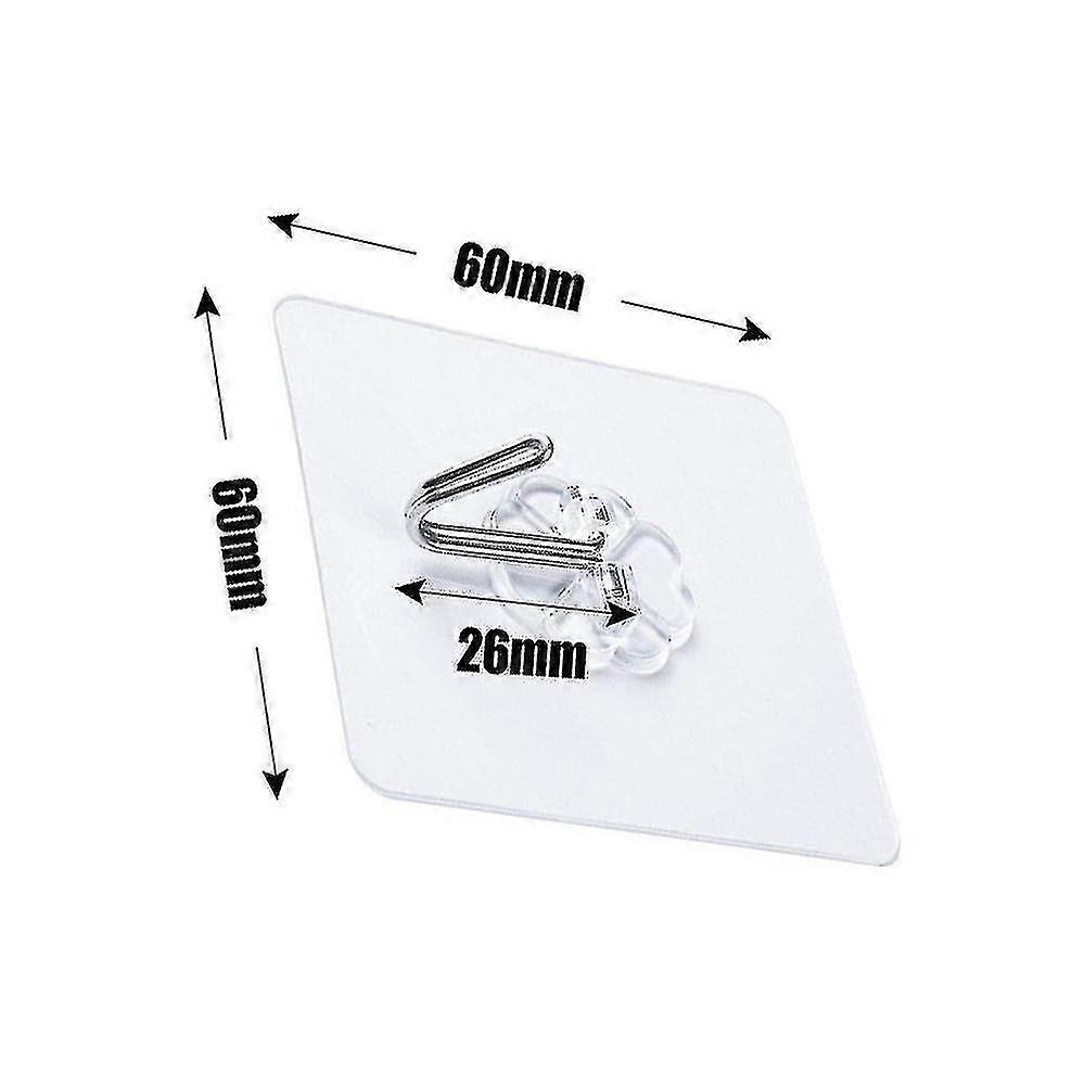 20 Pcs Self Adhesive Hooks Transparent Waterproof Wall Hangers A