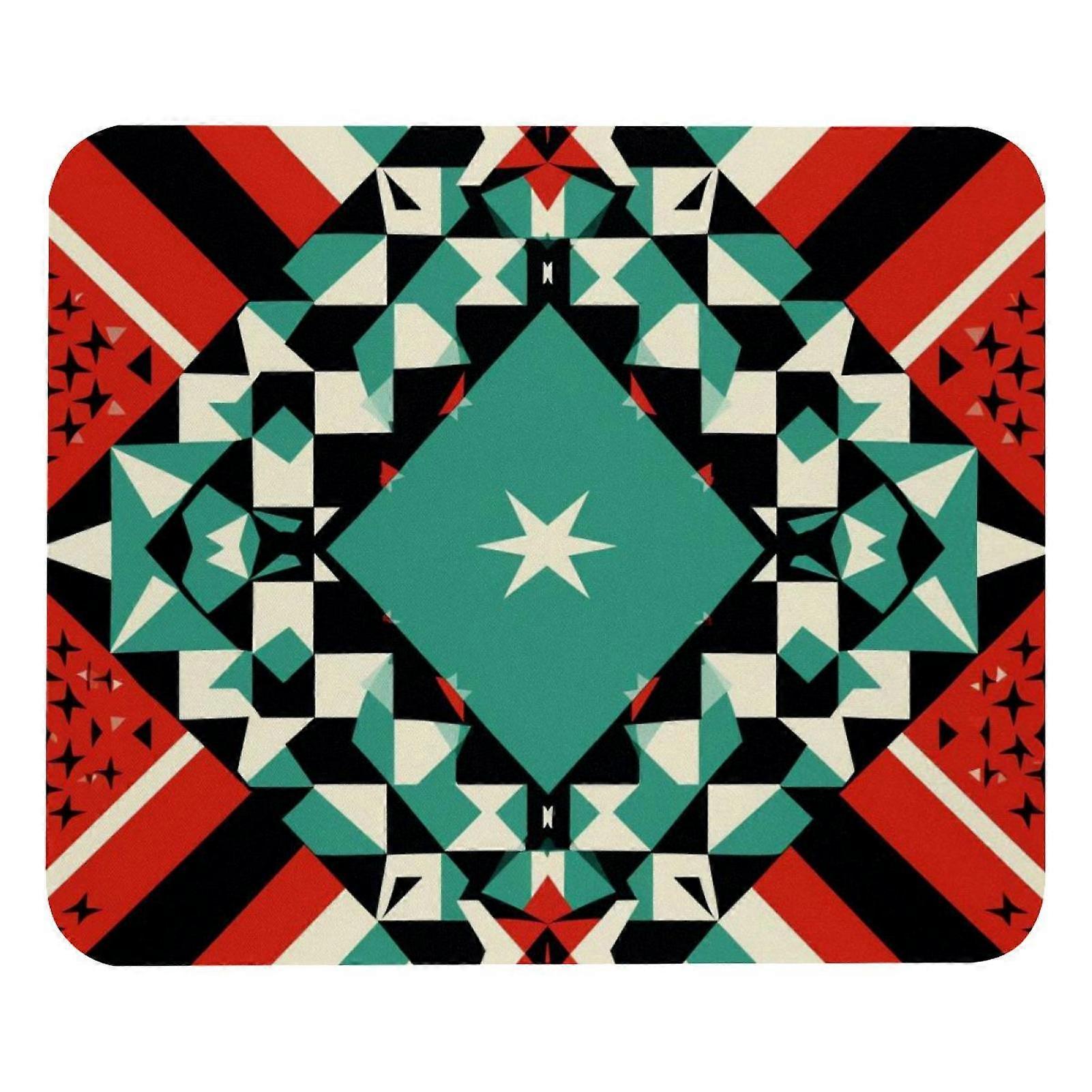 Red Green Square Check Mouse Pad with Non-Slip Rubber Base, Compatible with Laptop, 8.3'' x 9.8'' Gaming & Office Desk Mat
