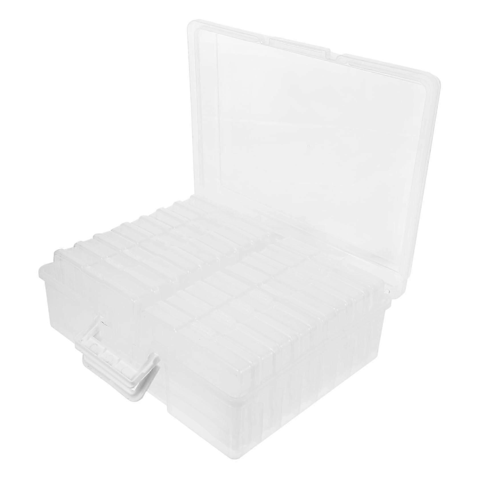 Photo Storage Box With Lid - Transparent Plastic Photo Organizer For Scrapbooking And Crafts, Portable, Memory Protection