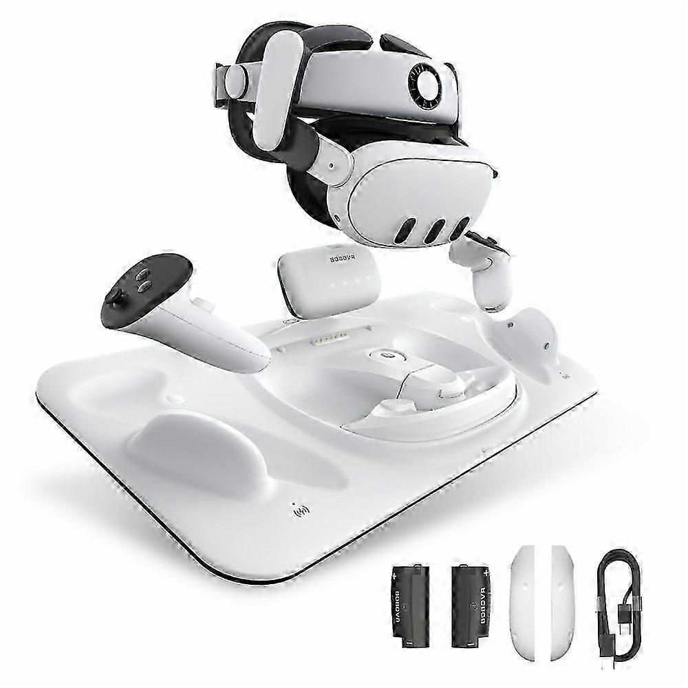 BOBOVR D3 Compatible For Meta Quest 3 VR Headset Controller Battery Charging Dock with 2 Batteries