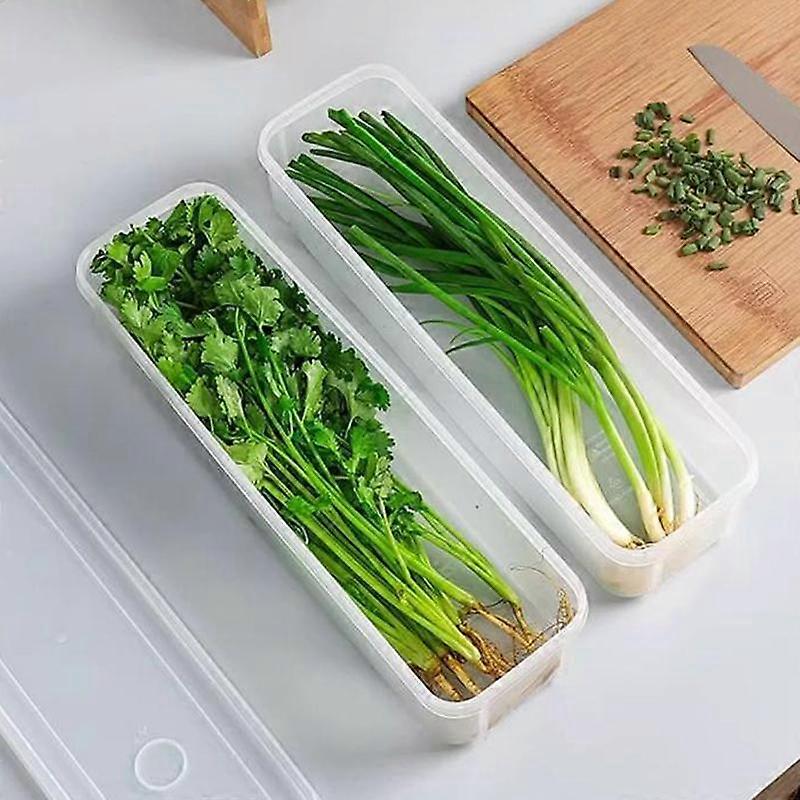 4 Pcs Long Rectangular Food Storage Containers Plastic Reusable Refrigerator Organizer Boxes Kitchen Accessories