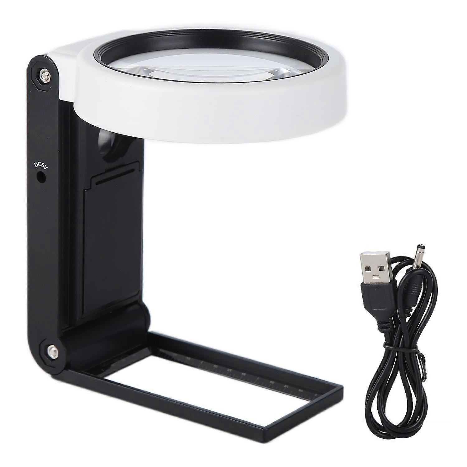 TH‑7018A Multifunctional Magnifier with LED Light Handheld Foldable Magnifying Glass for Home