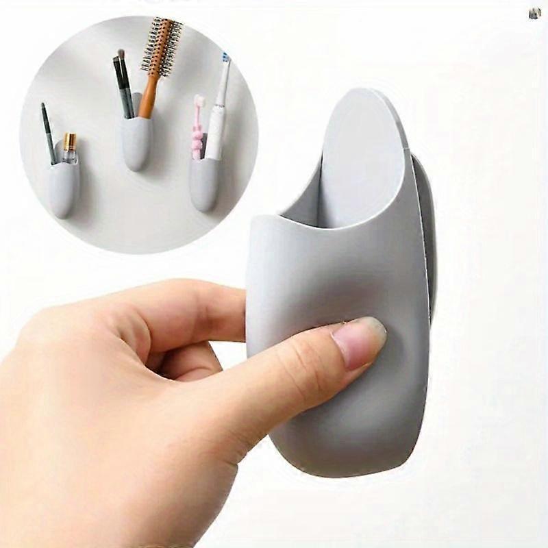 1pc Multi-functional Storage Base, Simple Wall-mounted, Non-perforated Tooth Holder for Home, Wall-mounted No-Drill Storage Base for Bathroo