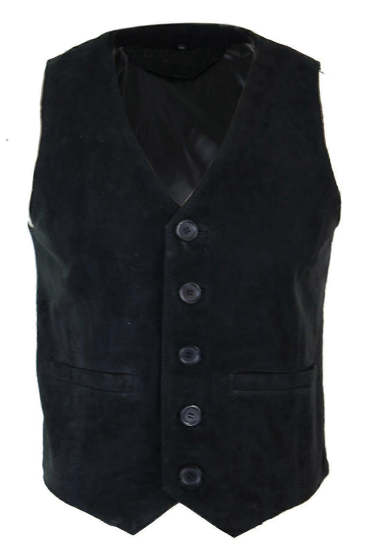 Herren Weste Weste Echt Echtes Wildleder Retro Vintage Western Weste