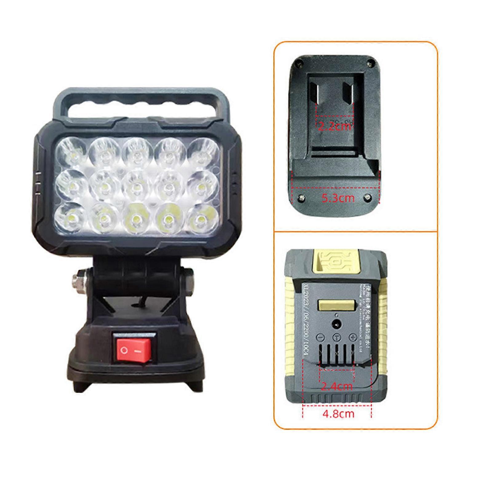 15 LED Taşınabilir Atölye Lambası Katlanabilir Spot Işıklar Çift USB Çıkışı 18V Pil Cihazları İçin Uygun Çok Renkli