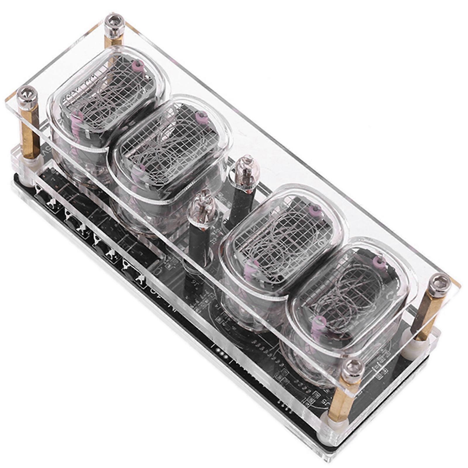 USB Powered Acrylic Nixies Tube Clock Dynamic Lighting High Accuracy Movements Power Memory Function Office Home Decors Multicolor