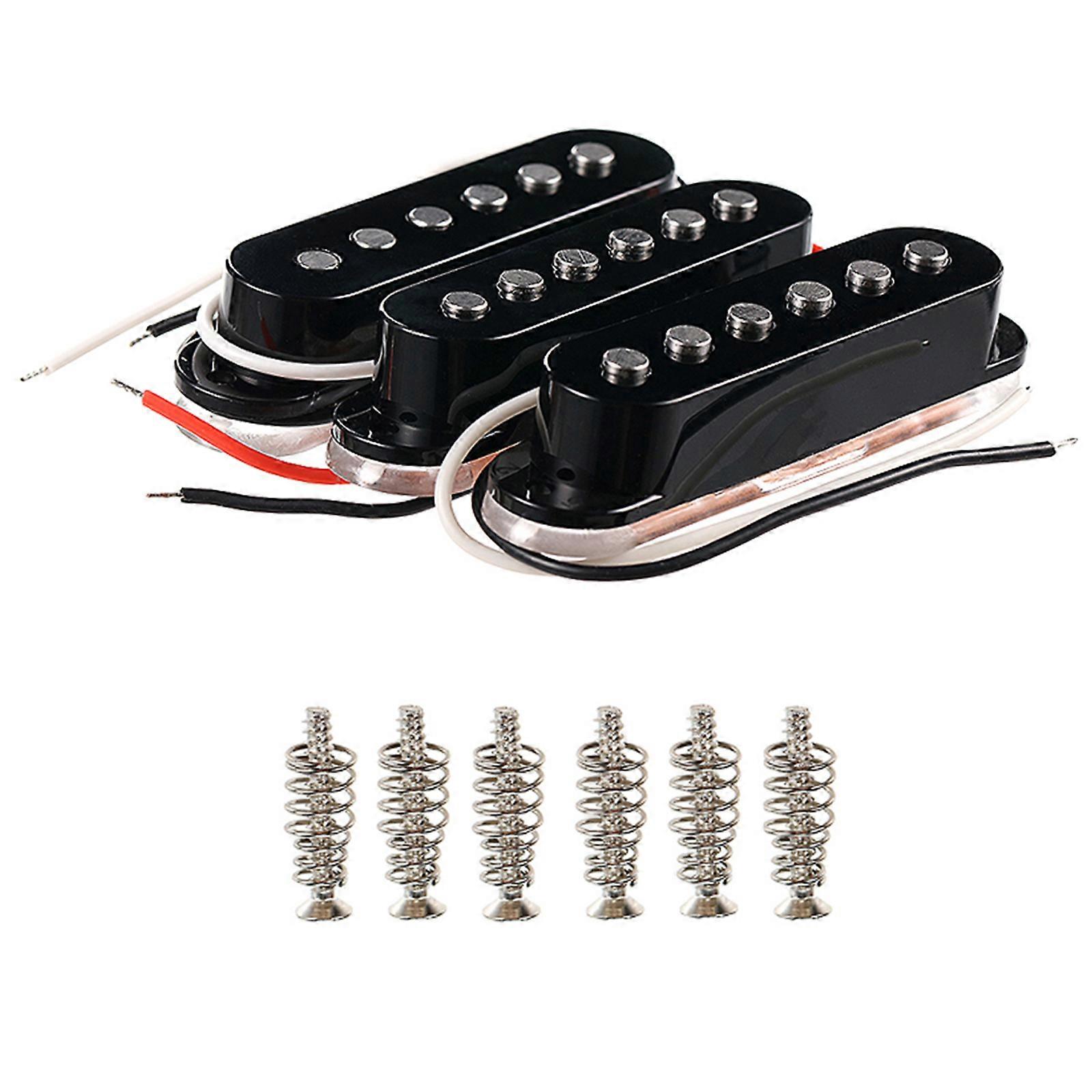 3Pcs Single Coil Guitar Pickups with Screws and Springs Quickly Setup Single Coil Electric Guitar Pickups Enduring Multicolor