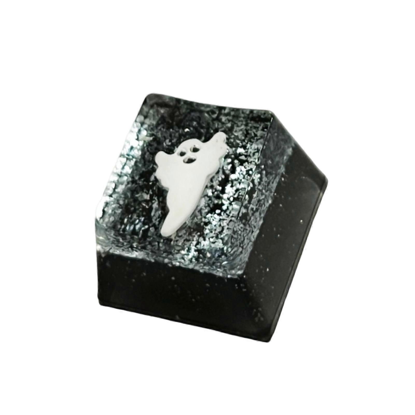 Resin Keycap with Mysterious Glowing Effect Bat Design Crossed Stem for Mechanical Keyboards Accessories  White