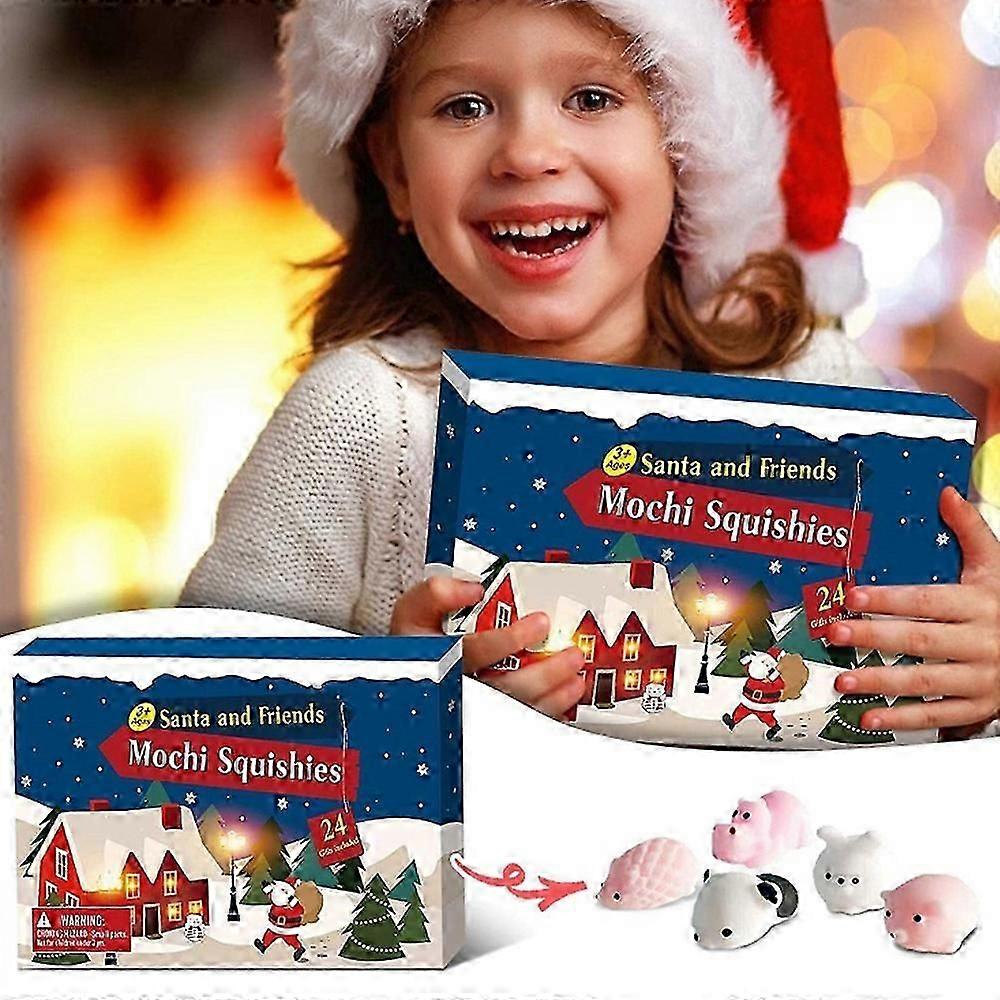 24-Day Advent Calendar Surprise Box with Squeezable Animal Toy, Gift for Children