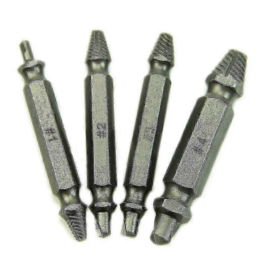 4x Screw Extractor Drill Bits Guide Set Broken Bolt Remover Easy Out #1 #2 #3 #4