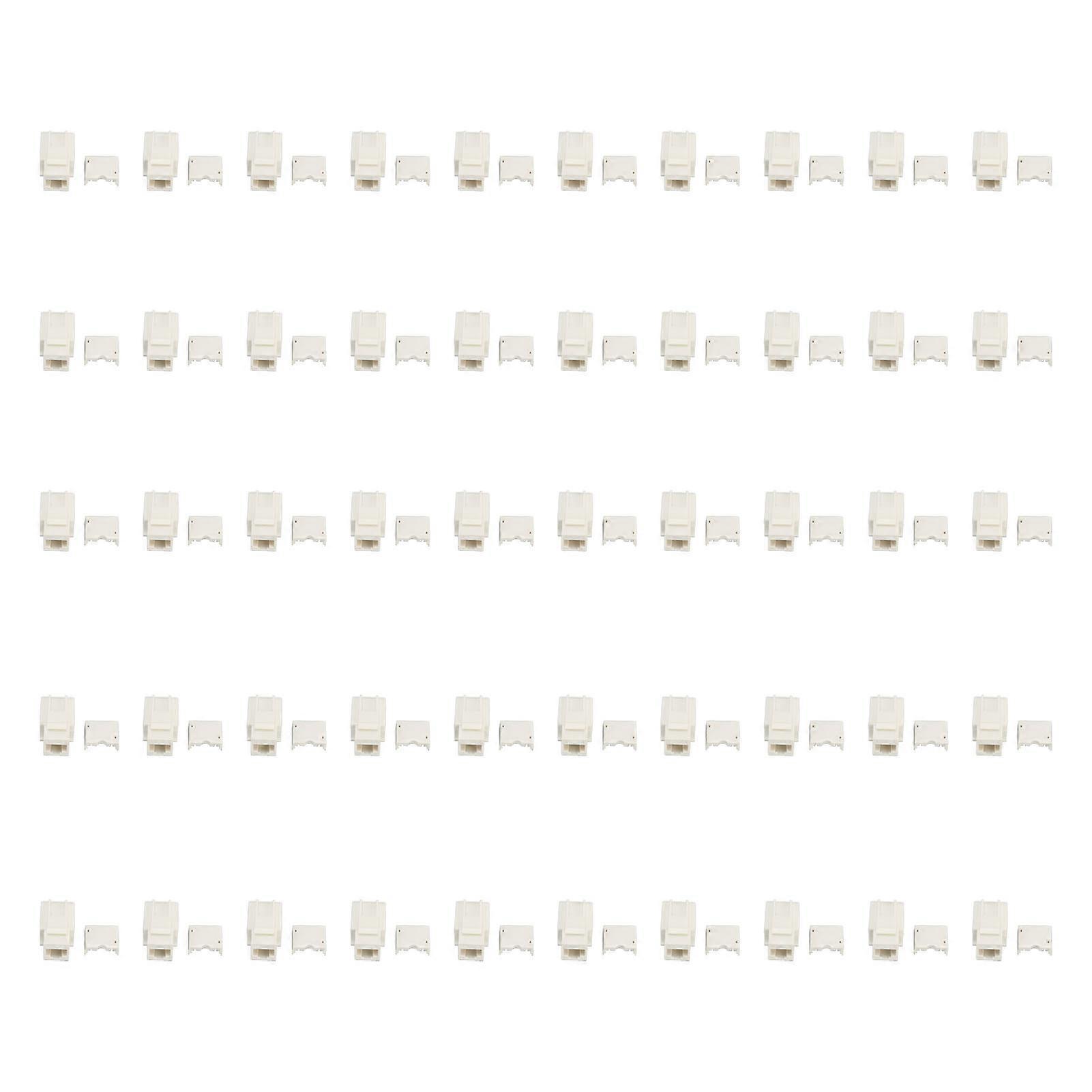 50Pcs Cat6 Unshielded Network Module 90 Degree Punch Free RJ45 Ethernet Connector