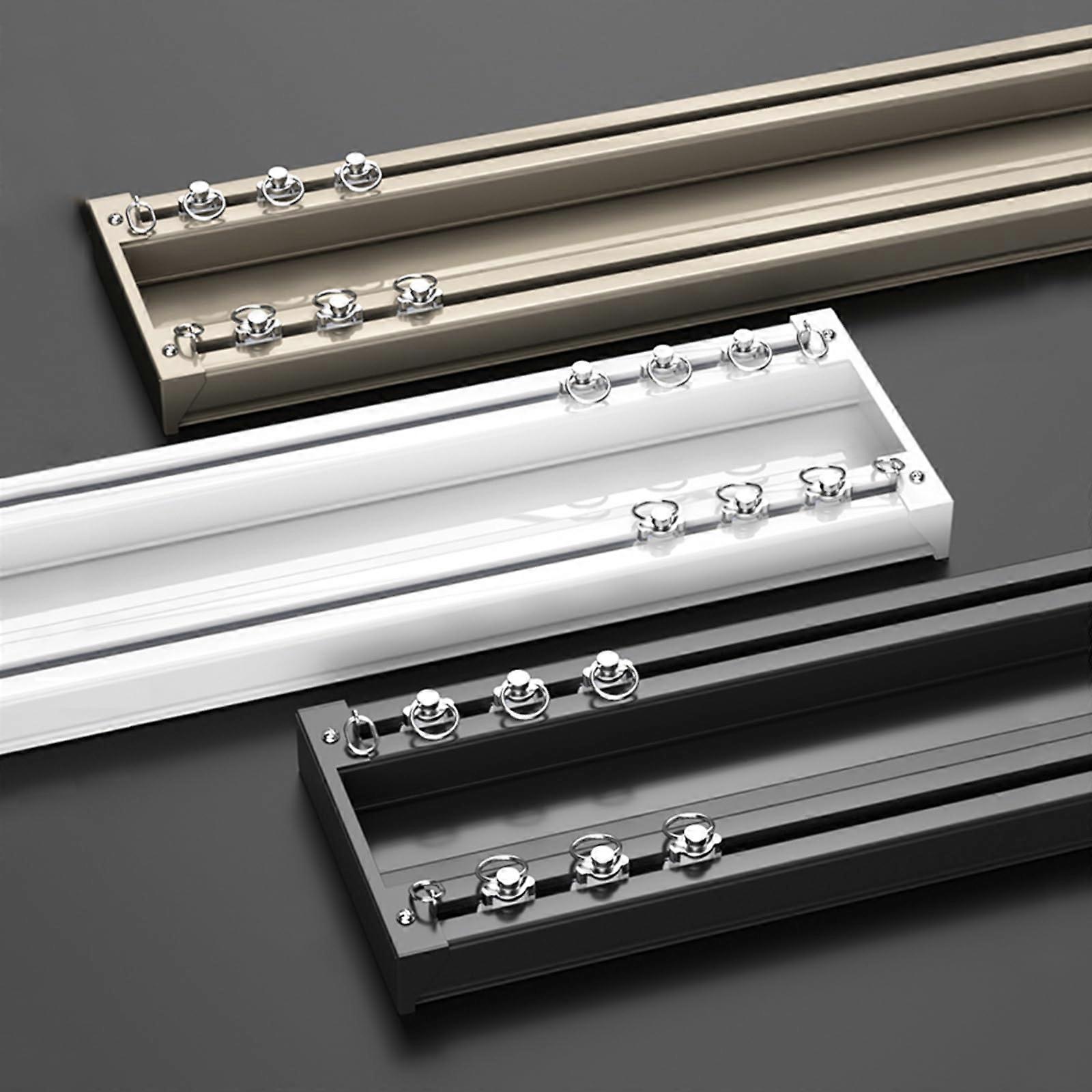 Ceiling Mounted Curtain Rail Set with Smooth Glide for Living Room Bedroom White 1L x 1A cm