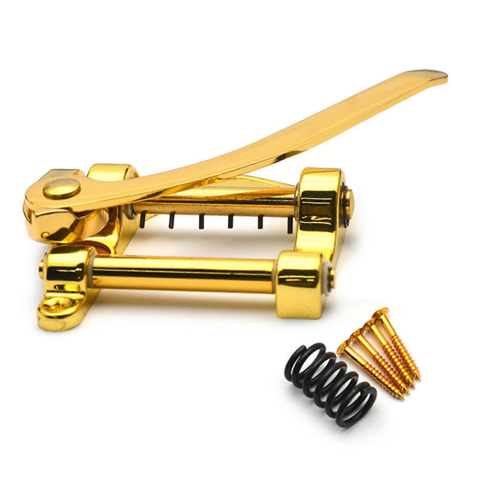 Electric Guitar Tremolo Bridge with Frictionless Roller Bearing System and String Posts for Rapid String Replacement Multicolor