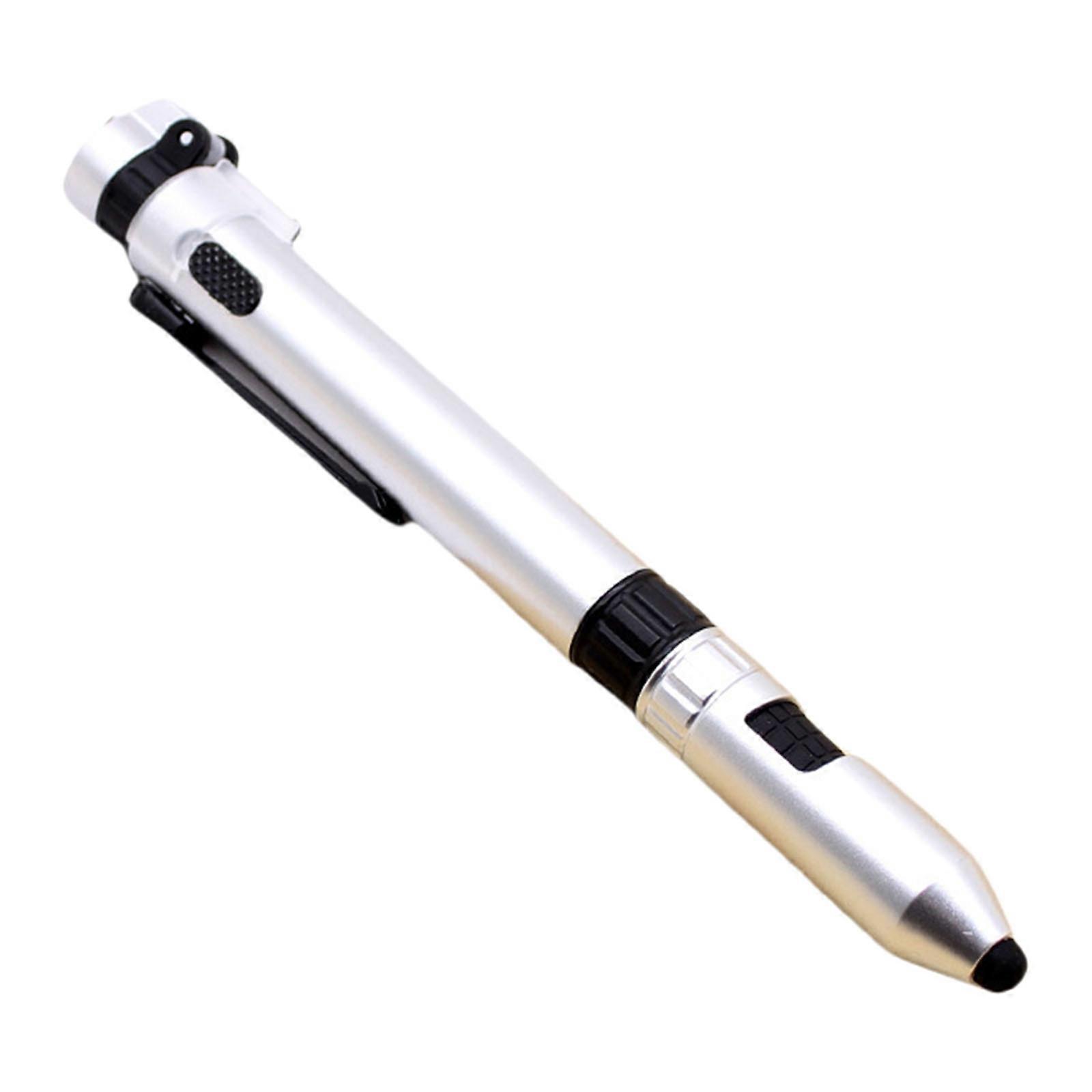 5 in 1 Multi Tool Pen Multifunctional Ballpoint Pen with Compasses LED Light Touching Screen Pen Screwdriver Phone Stand Multicolor