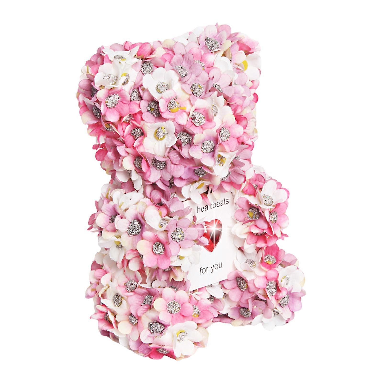 Handmade Artificial Flower Bear for Valentine's Day Anniversaries Birthdays and Proposals Adds a Touch of Romance Multicolor
