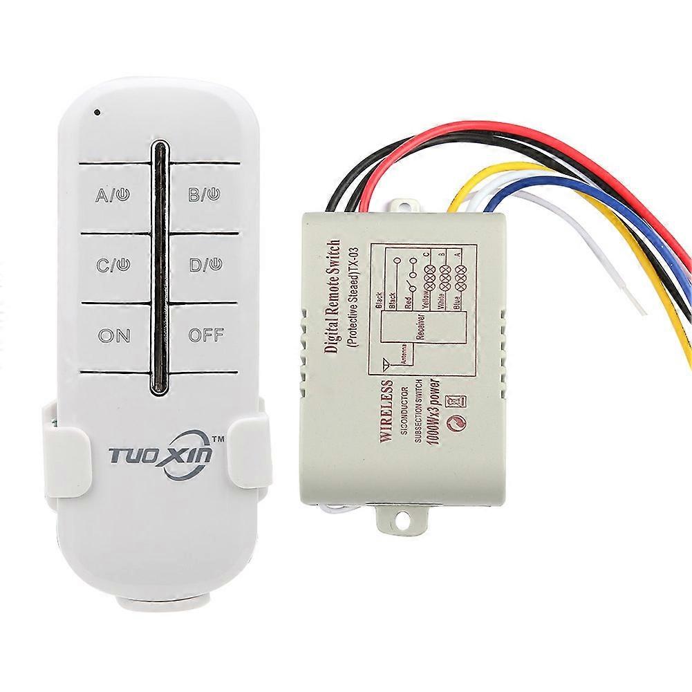 ON/OFF AC180-240V Wireless Receiver Lamp Light RF Remote Control Switch (3 Way 3*1000W)