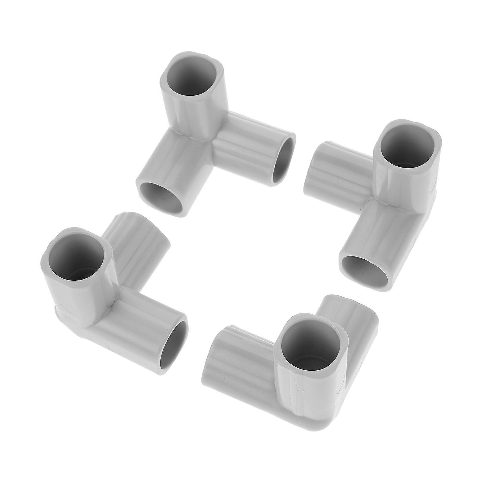 PVC for Shelf 4Pcs Light Grey Durable Pipe Connector Set
