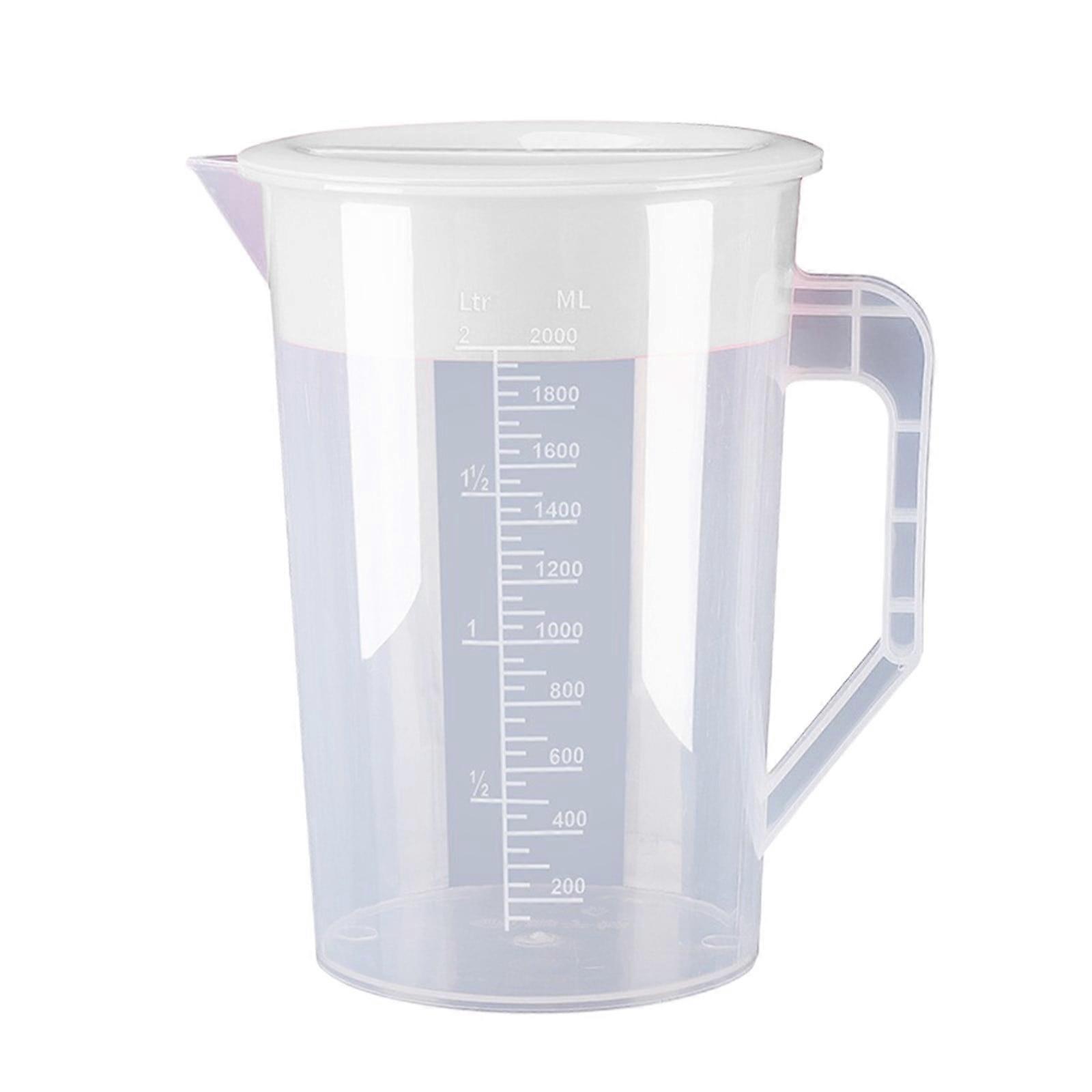 Luckky 2L/0.52Gal BPA-Free Plastic Water Pitcher with Lid, Eco-Friendly Juice Container for Hot/Cold Drinks, Transparent with Scale (White)
