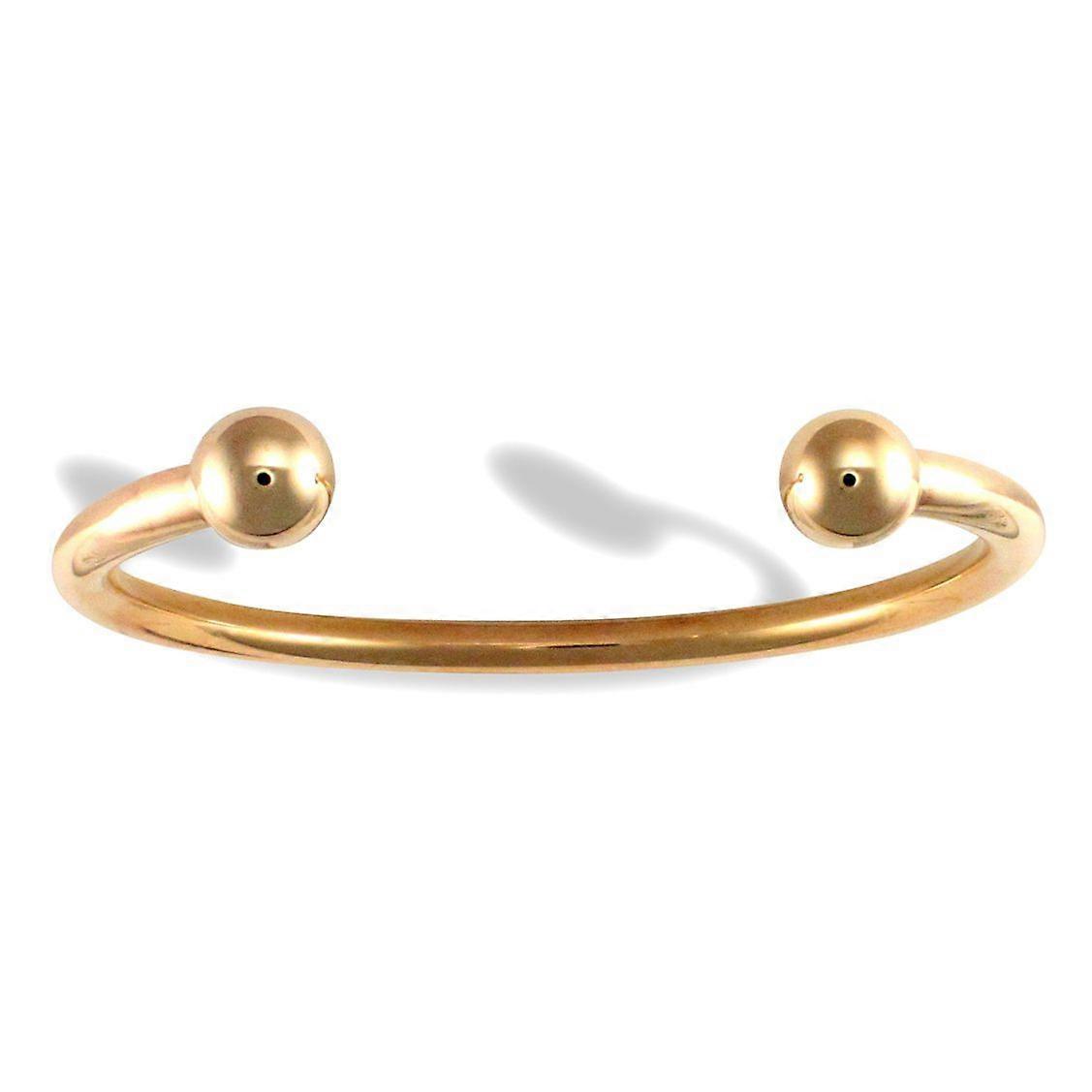 Jewelco London Men's Solid 9ct Yellow Gold Heavyweight Torque 5mm Bangle Bracelet