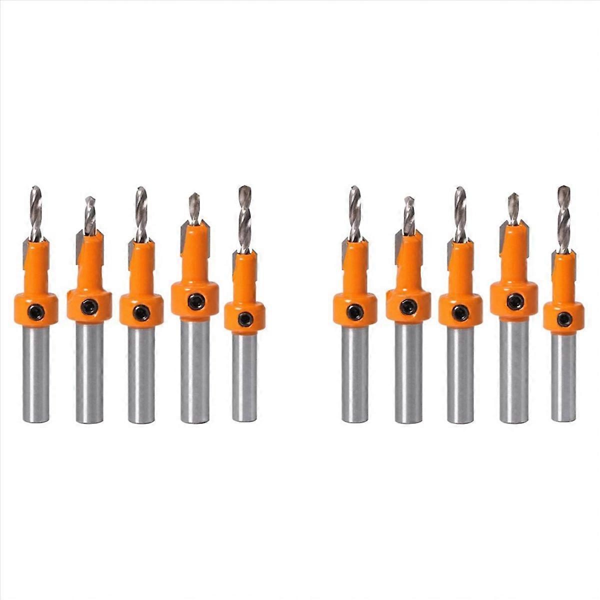 10Pcs Wood Hole Drill Bit,8MM Shank Countersink Drill Bit Router Bit,Wood Working Counter Sink Drill