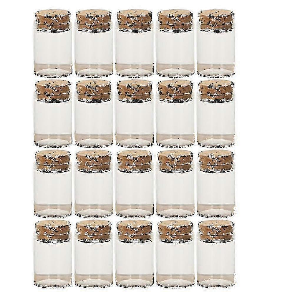 20pcs Transparent Glass Tea Storage Bottles with Cork - Ideal for Home Party (Mini Empty Jars for Subpacking)