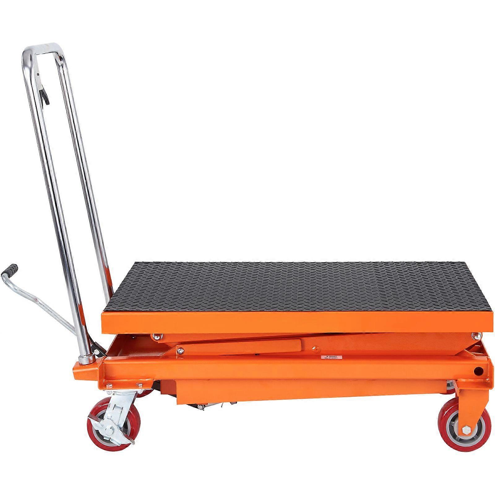 Hydraulic Lift Table Cart, 770lbs Capacity 59" Lifting Height, with 4 Wheels and Non-slip Pad, for Material Handling and Transportation