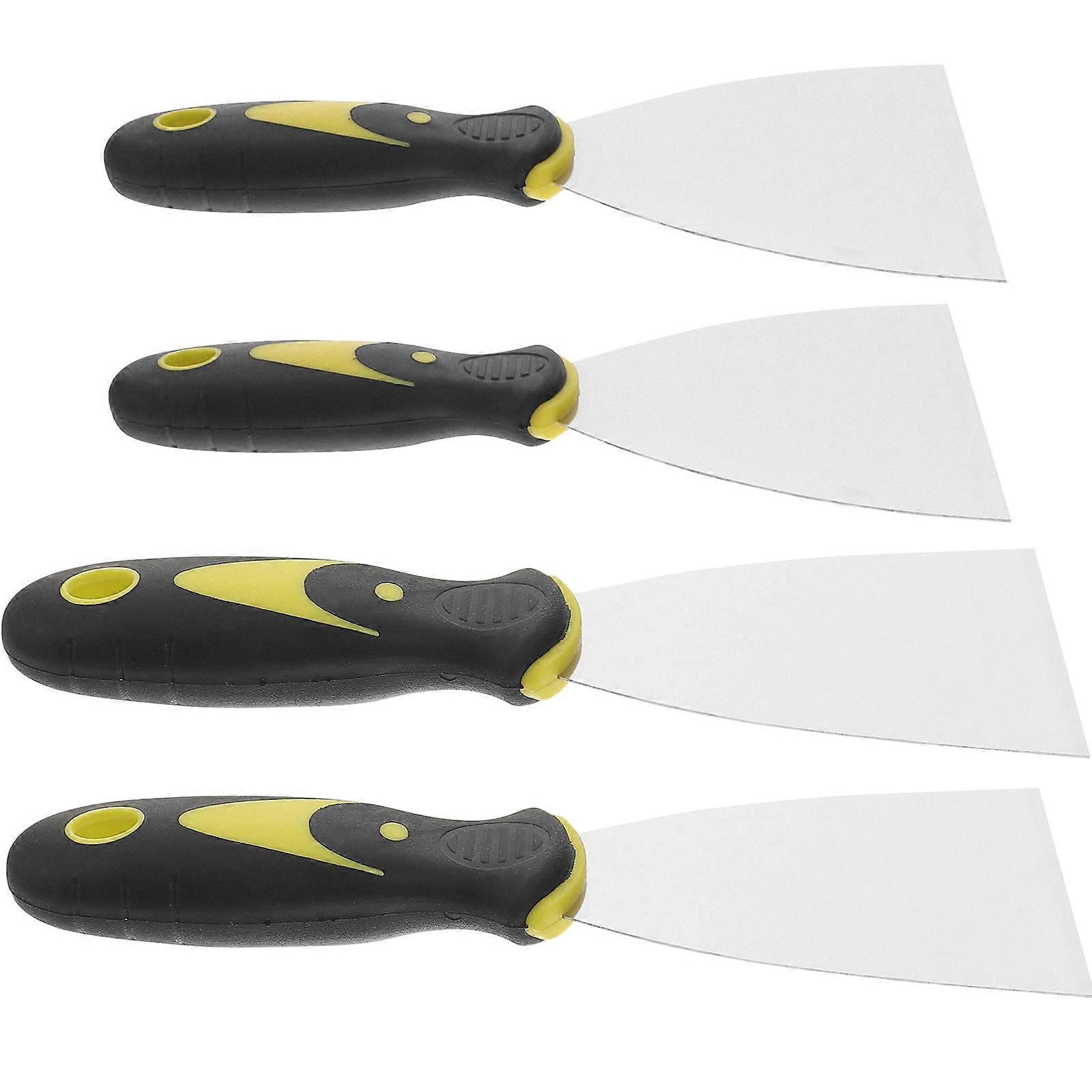 4 Pcs Paint Scraper Stainless Steel Spatula Plastic