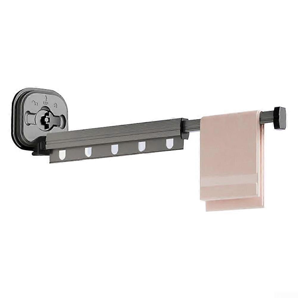 Wall Mounted Clothes Drying Rack Foldable Space Saving Laundry Hanger with Suction Cups, 2Fold Gray