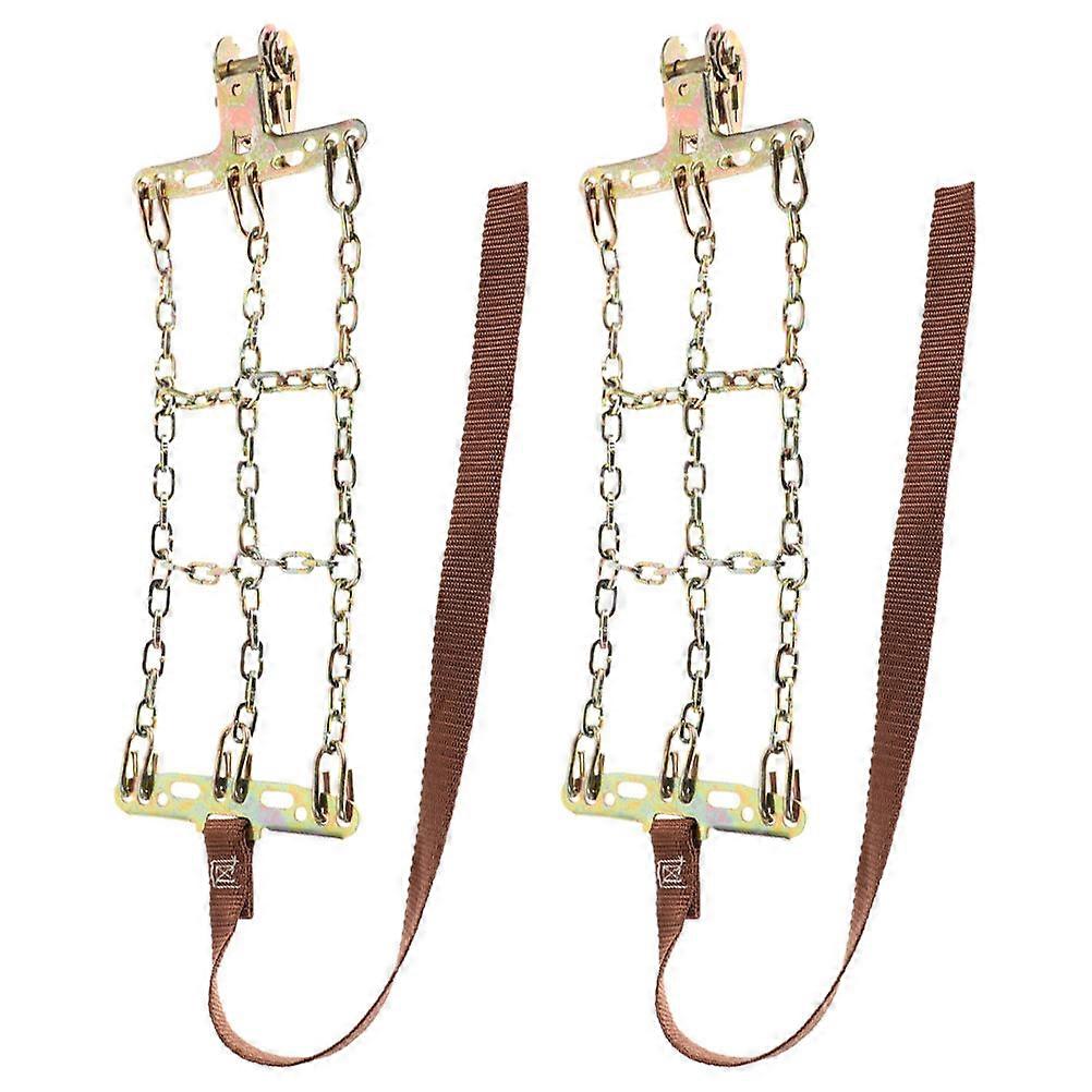 Snow Tire Chains for Car Made of Durable Steel Silver Color Easy to Install for Emergency Use Fits Various Models 2 Pieces