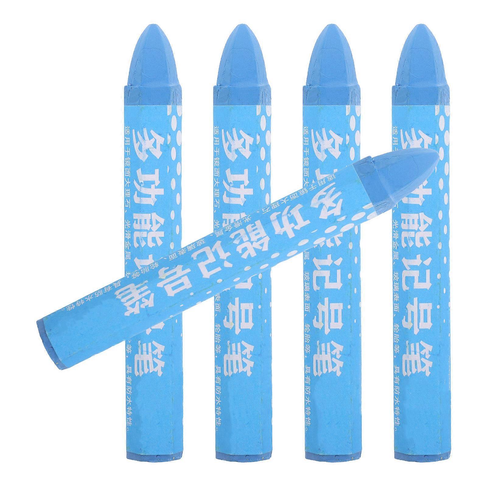 Temporary Tire Pen Marker for Maintenance with 5Pcs Blue Crayon Set