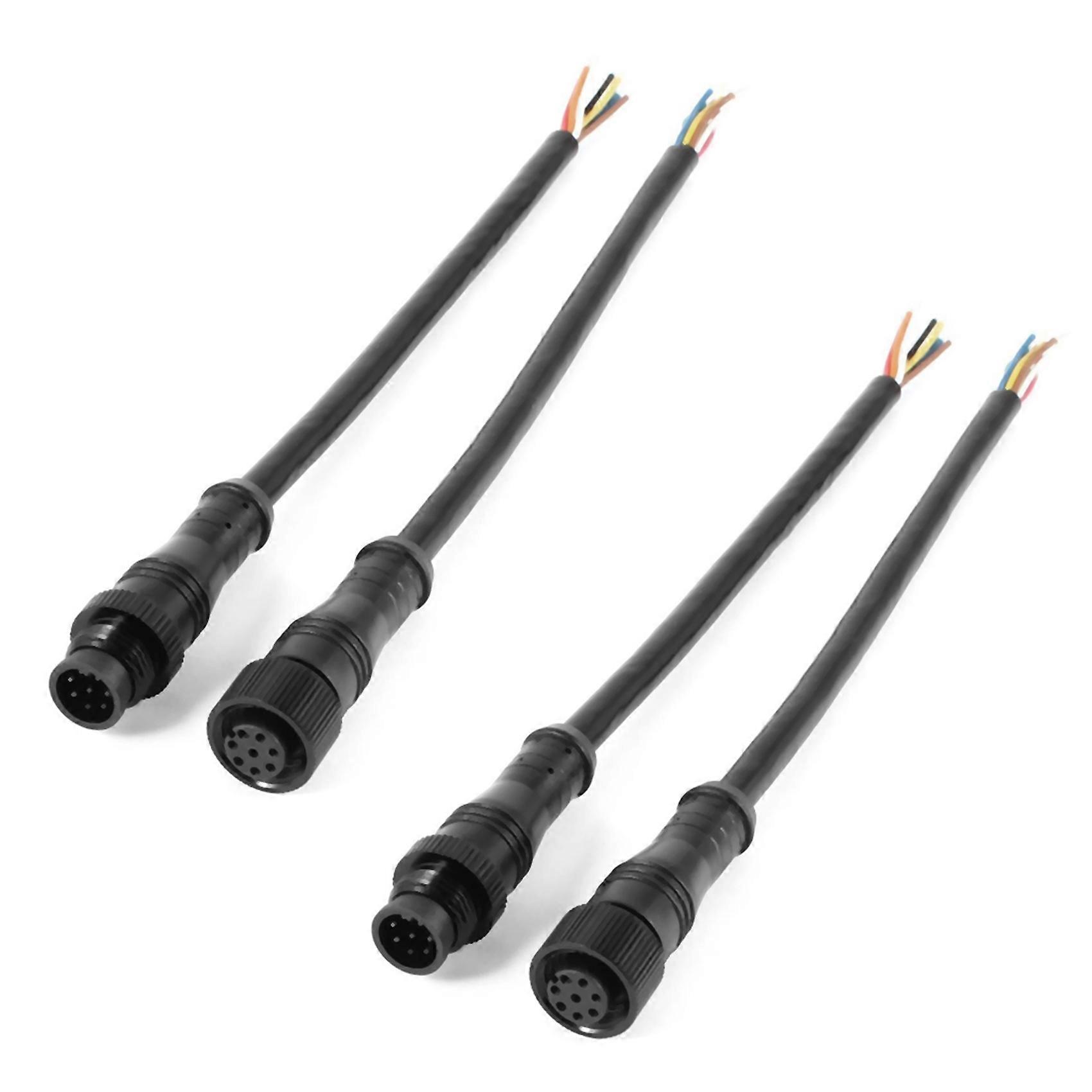 4X 8 Pin M/F Plug Waterproof Connector Cable Black