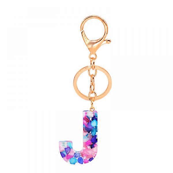 1PCS Keychain Multicolor Letter A - Z Initial Letter Resin KJ