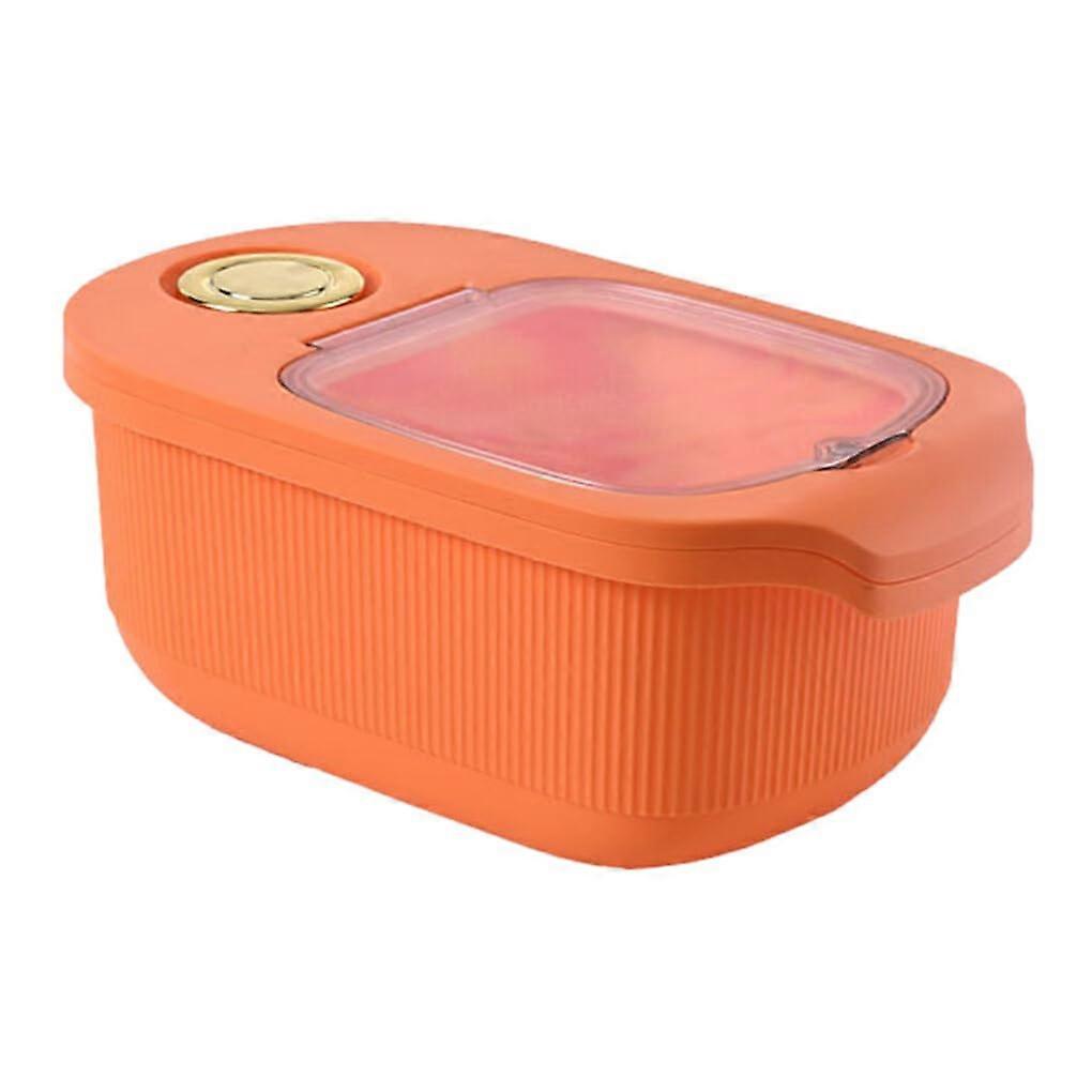 Rice Storage Container 5kg with Dustproof Lid and ImpactResistant ABS Body, Orange Kitchen