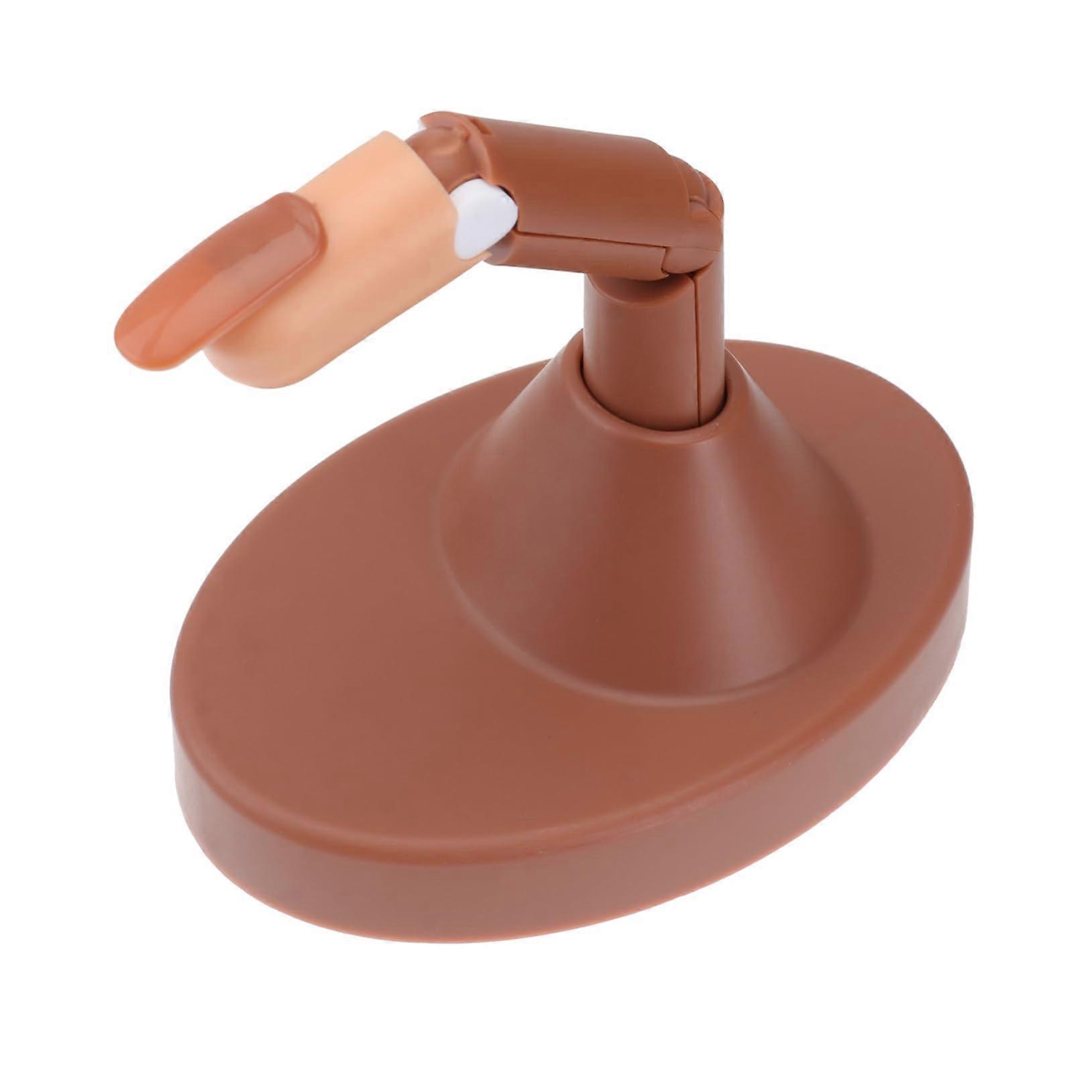 Nail Practice Hand with Detachable Fingers and Stable Base for Manicure Training Salon Brown