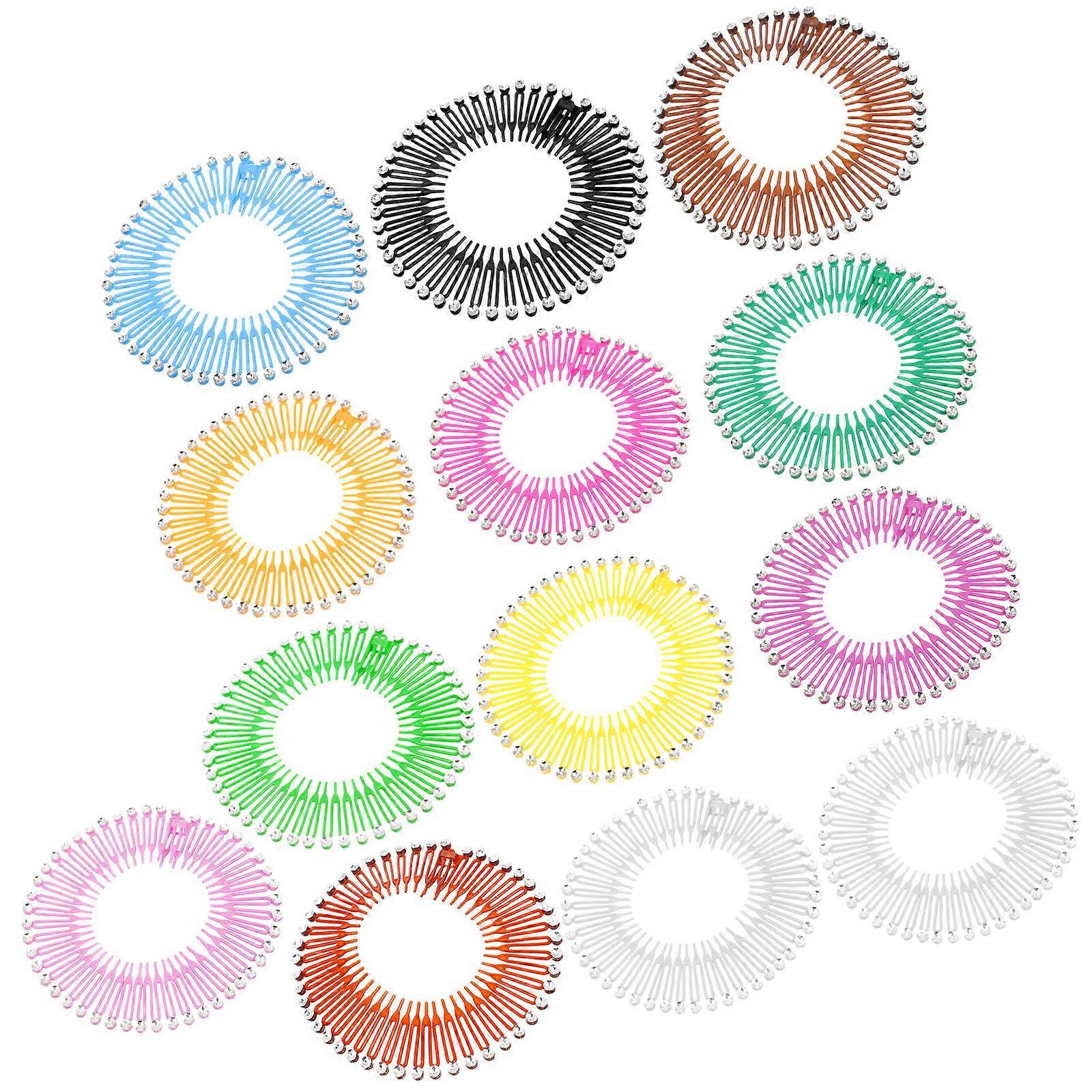 13Pcs Plastic Stretch Hair Combs Simple Creative Hair Ornaments