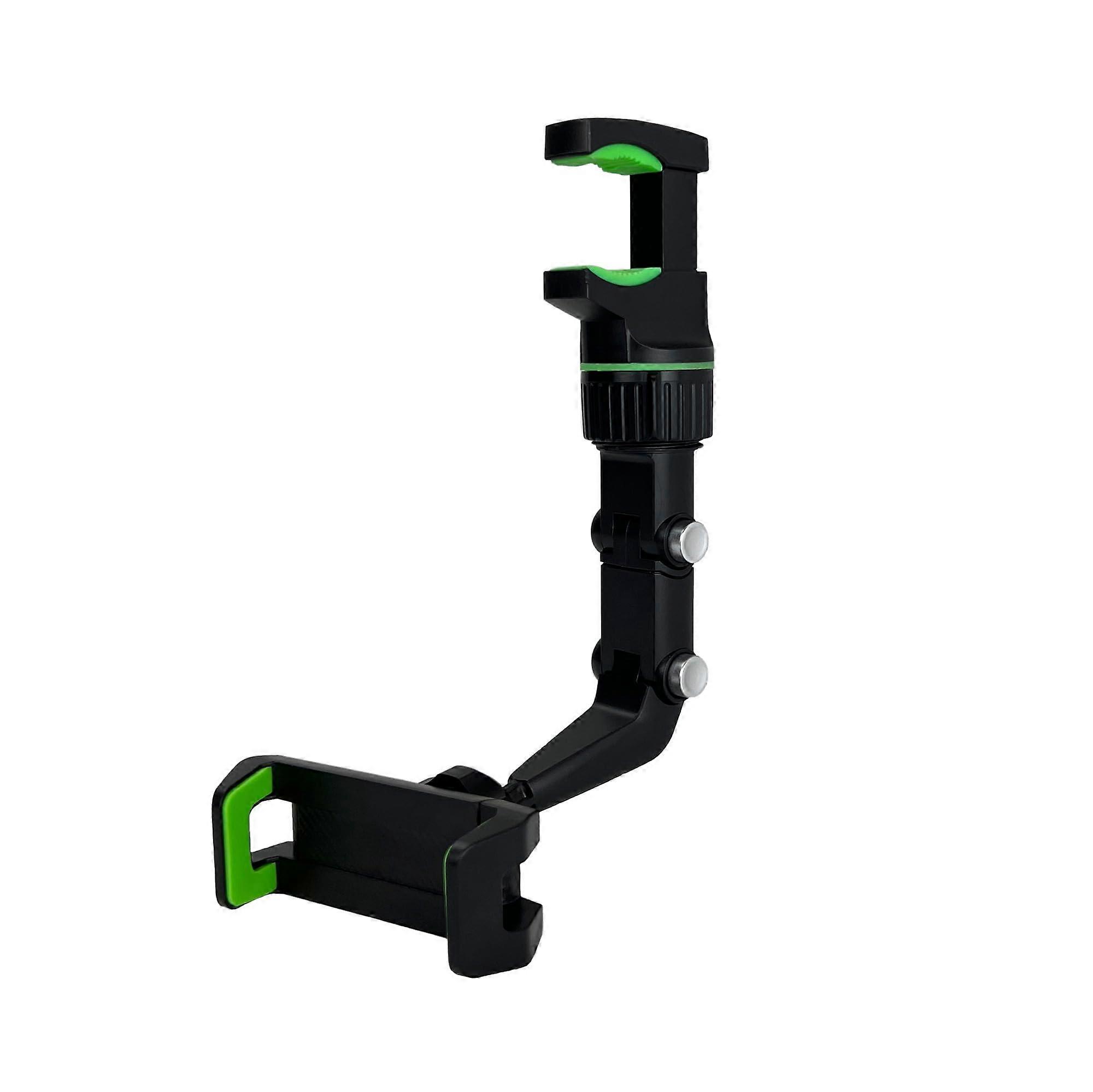 Rear View Mirror Phone Holder with 360° Rotation, Adjustable Clamp and Scratch Protection for Car