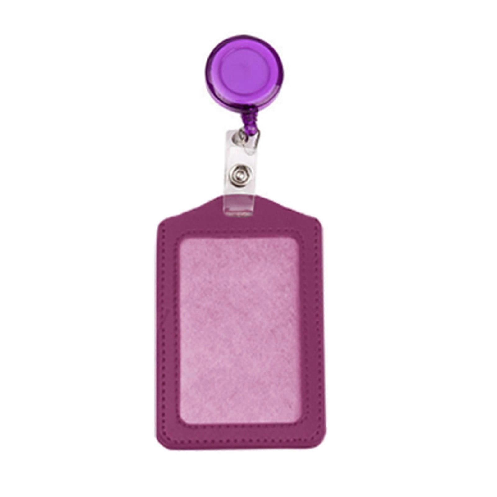 Poaug 12 Retractable Badge Holders with Horizontal ID Card Holder, Retractable Buckle, Compatible with Standard Badge Reels