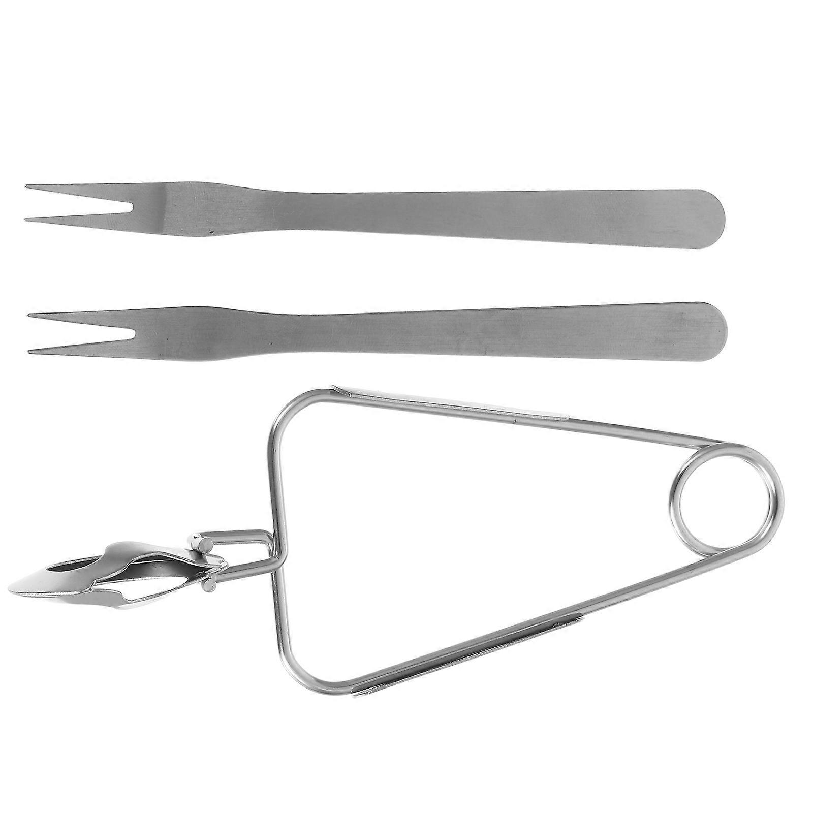 Ergonomic Snail Fork Set 4 Sets Sturdy Silver Buffet Tong Ideal for Home and Restaurant