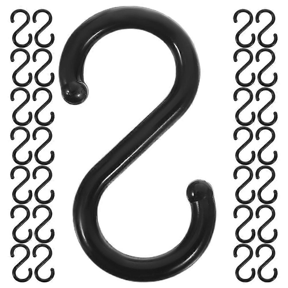 S Hooks for Hanging Plastic Hooks 200Pcs Black Sturdy Hangers