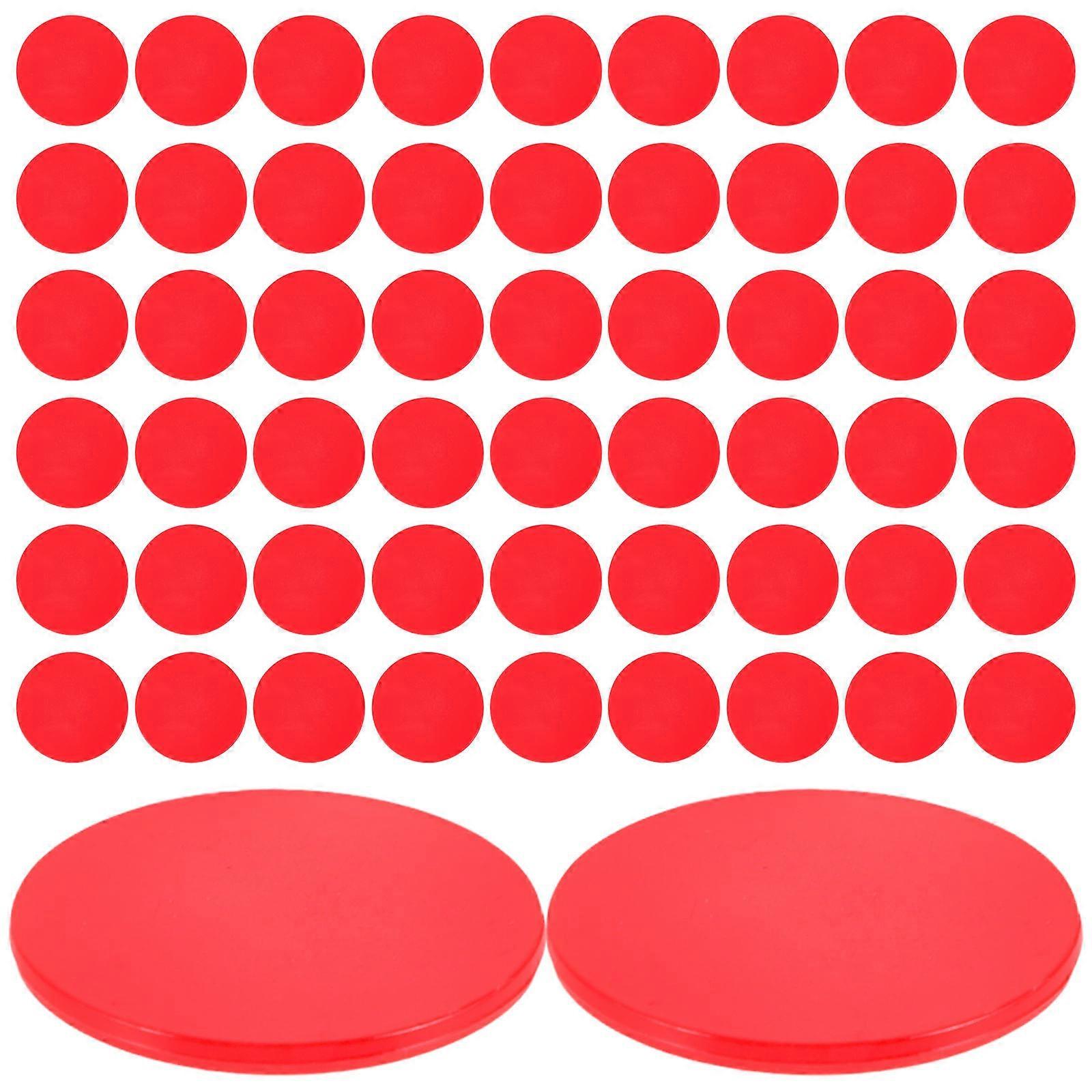 100Pcs Red Chips for Game Counting with Plastic Material Board Chips