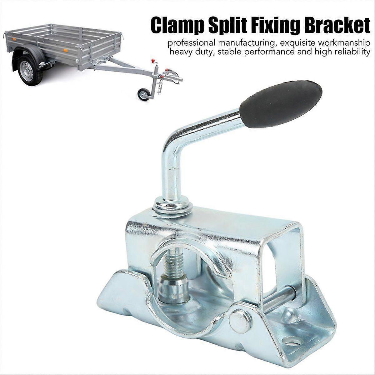 Clamp Split Fixing Bracket Trailer Jack Wheel Split Clamp Prop Stand Support Mount for 48mm/1.89in
