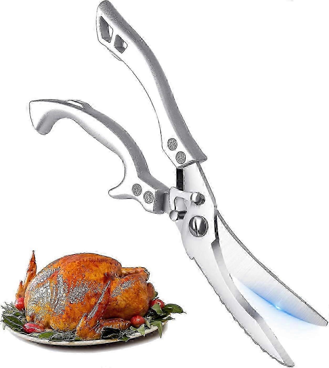 Poultry scissors stainless steel professional, with ergonomic handle, poultry scissors test winner, meat scissors, for cutting duck, chicken, goose