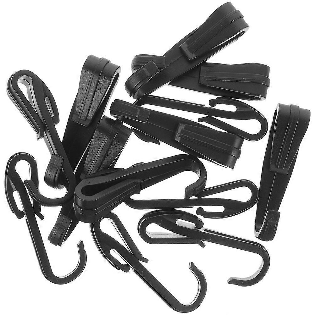 Plastic Headlight Hard Hat Clips for Fastening Use 20Pcs Black Hook